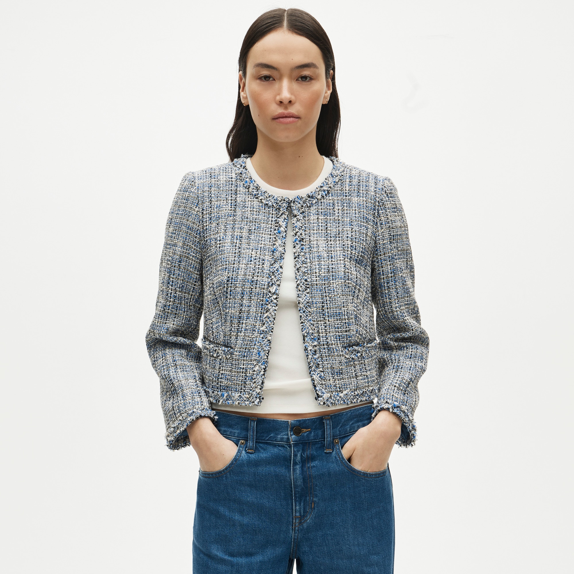Lady jacket in textured Italian tweed - image 2