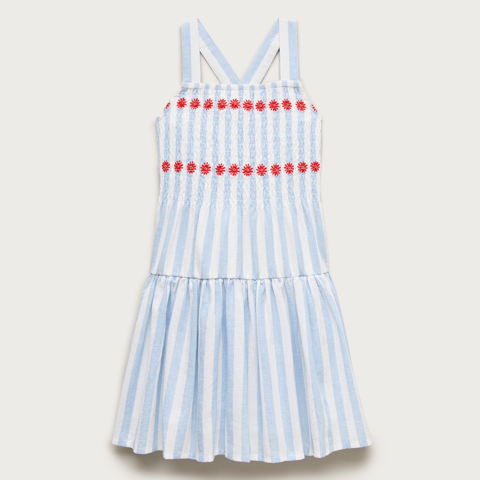 Girls' cross-back dress in linen-cotton blend from J.Crew - $100