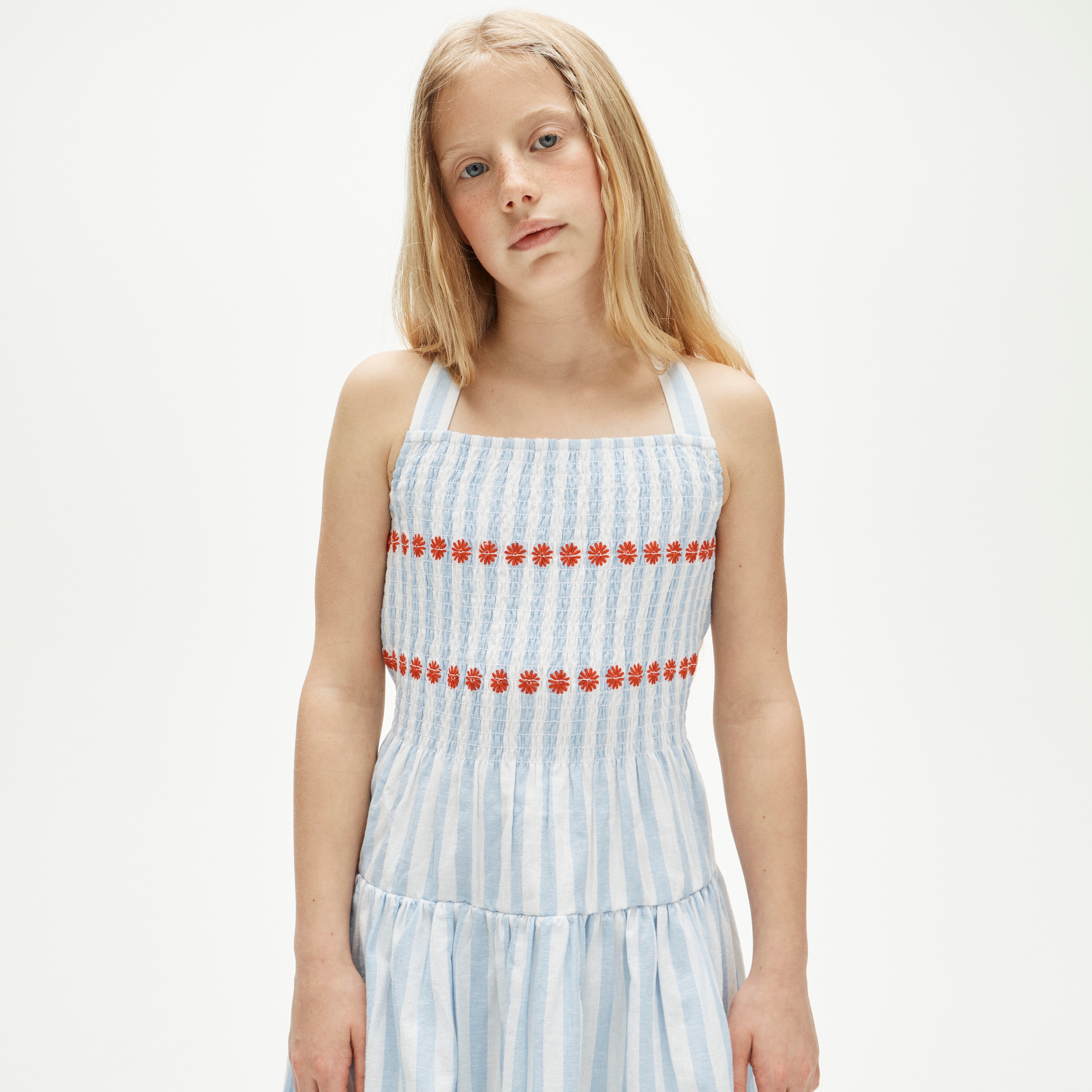 linen dress for girls Olive Green Muslin Girls Dress