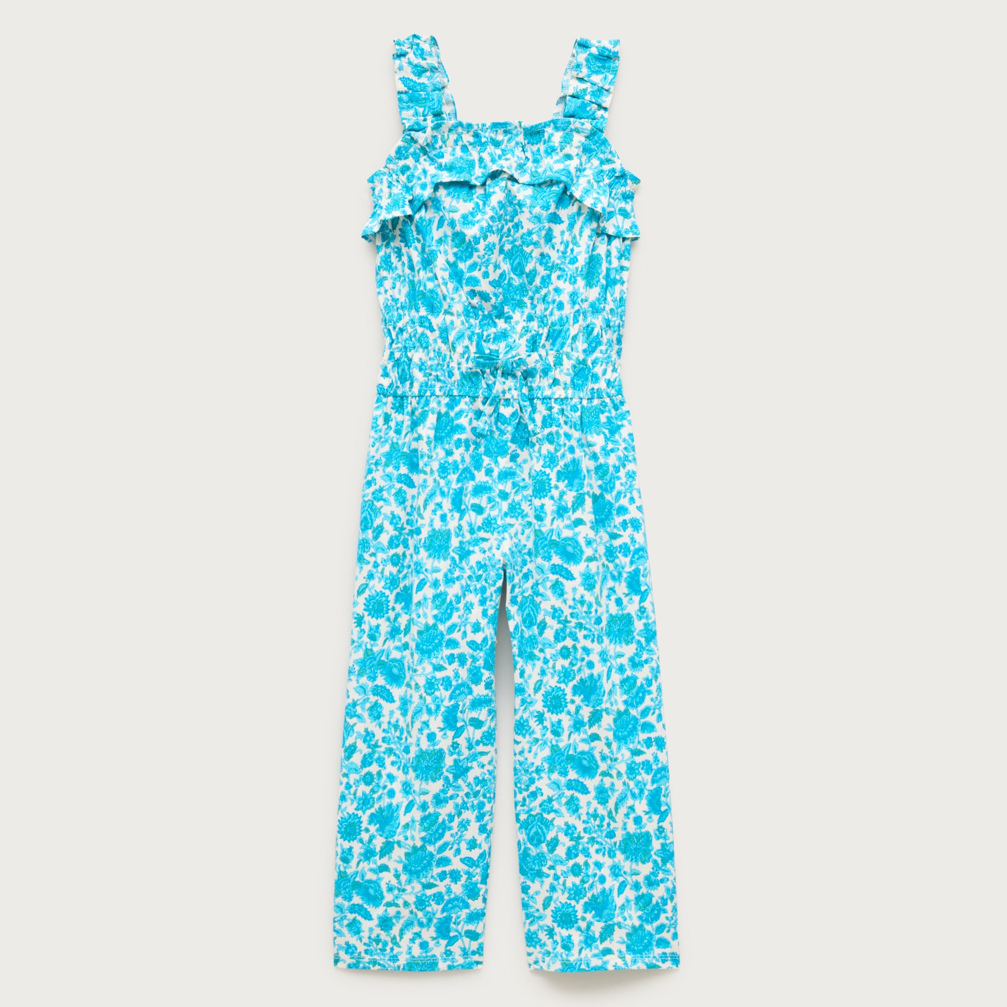 Girls' ruffle-trim jumpsuit in broken-in-jersey floral from J.Crew - $59.50