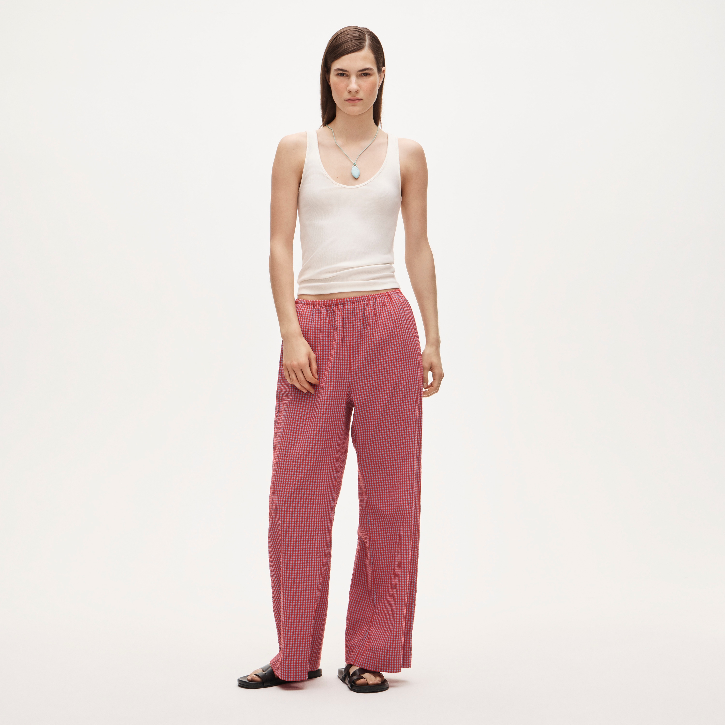 Cosmo pant in gingham seersucker