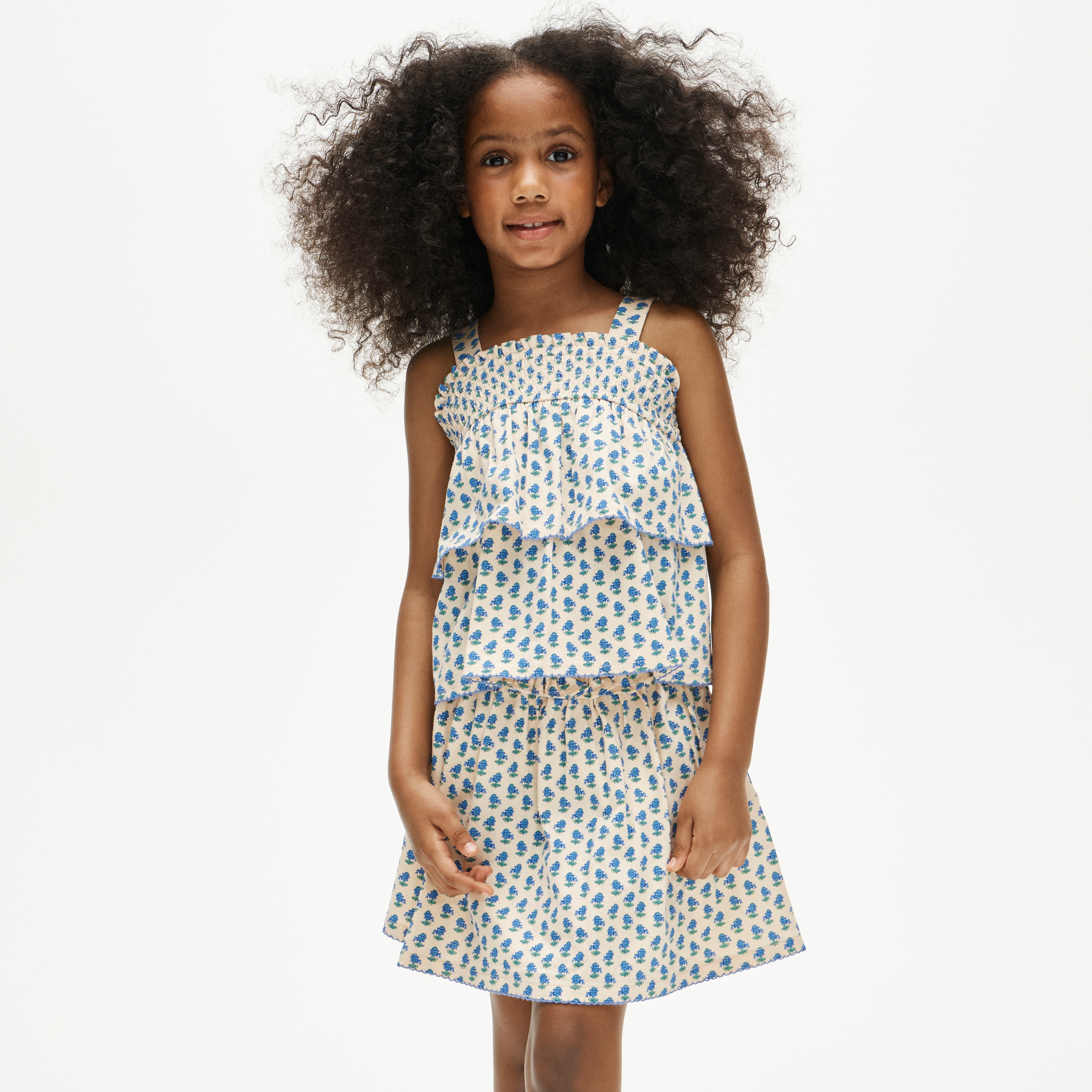 Girls' Tiered Smocked Top In Broken-in Jersey For Girls | J.Crew