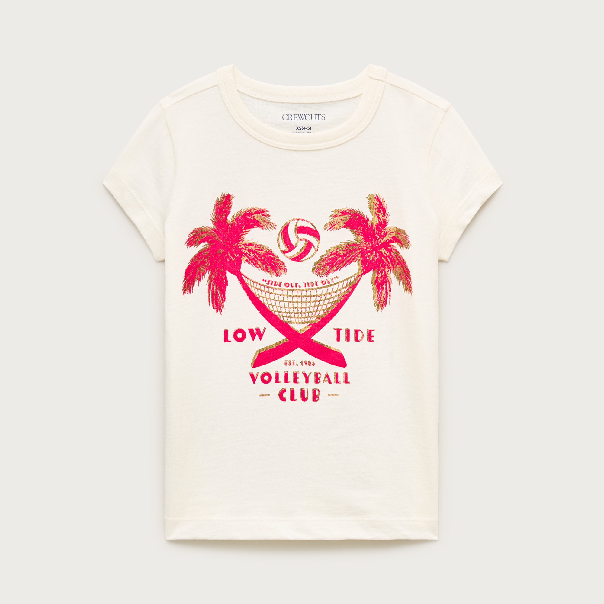Girls' short-sleeve "Volleyball club" graphic T-shirt with metallic foil from J.Crew - $28