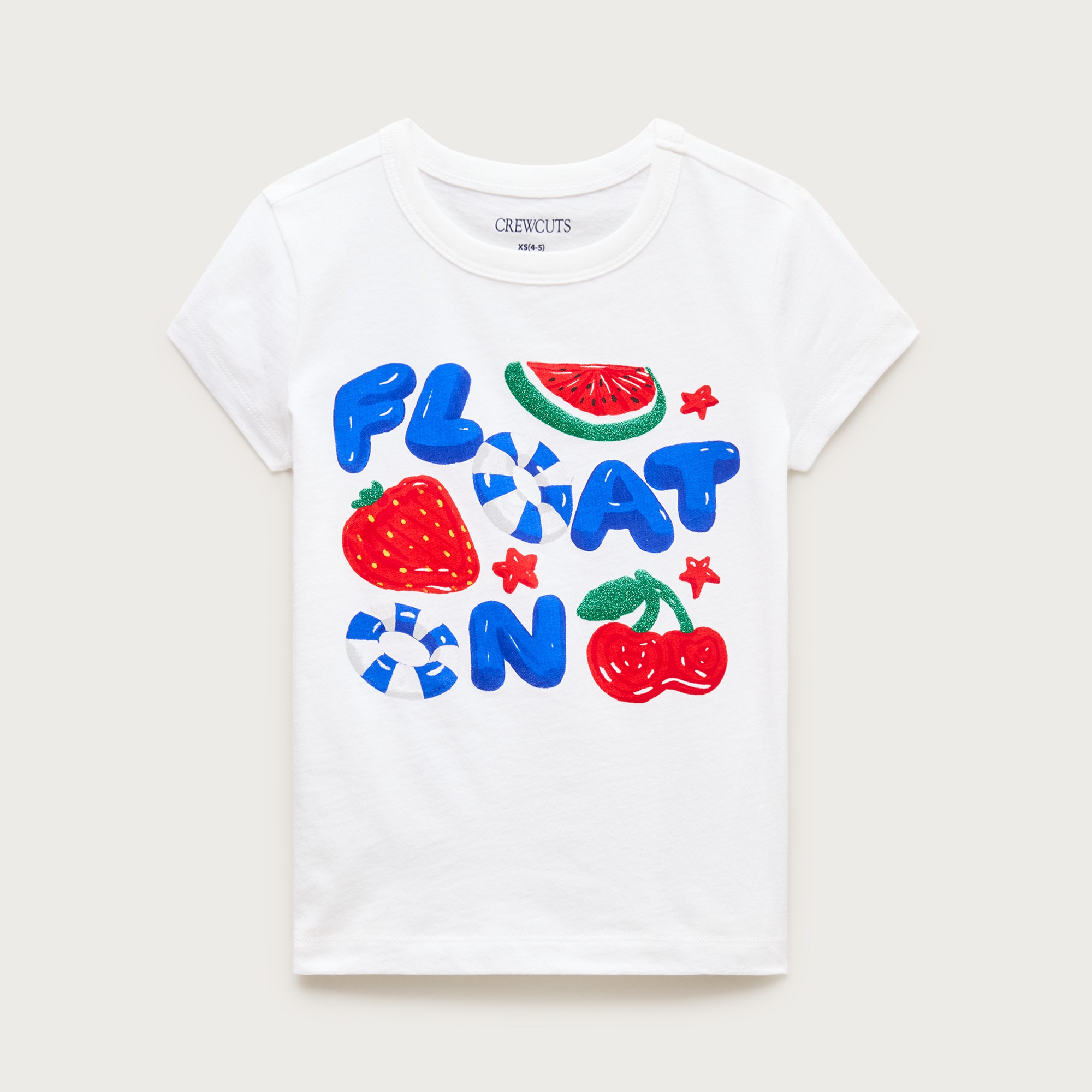 J.Crew Girls' short-sleeve "Float on" graphic T-shirt with glitter