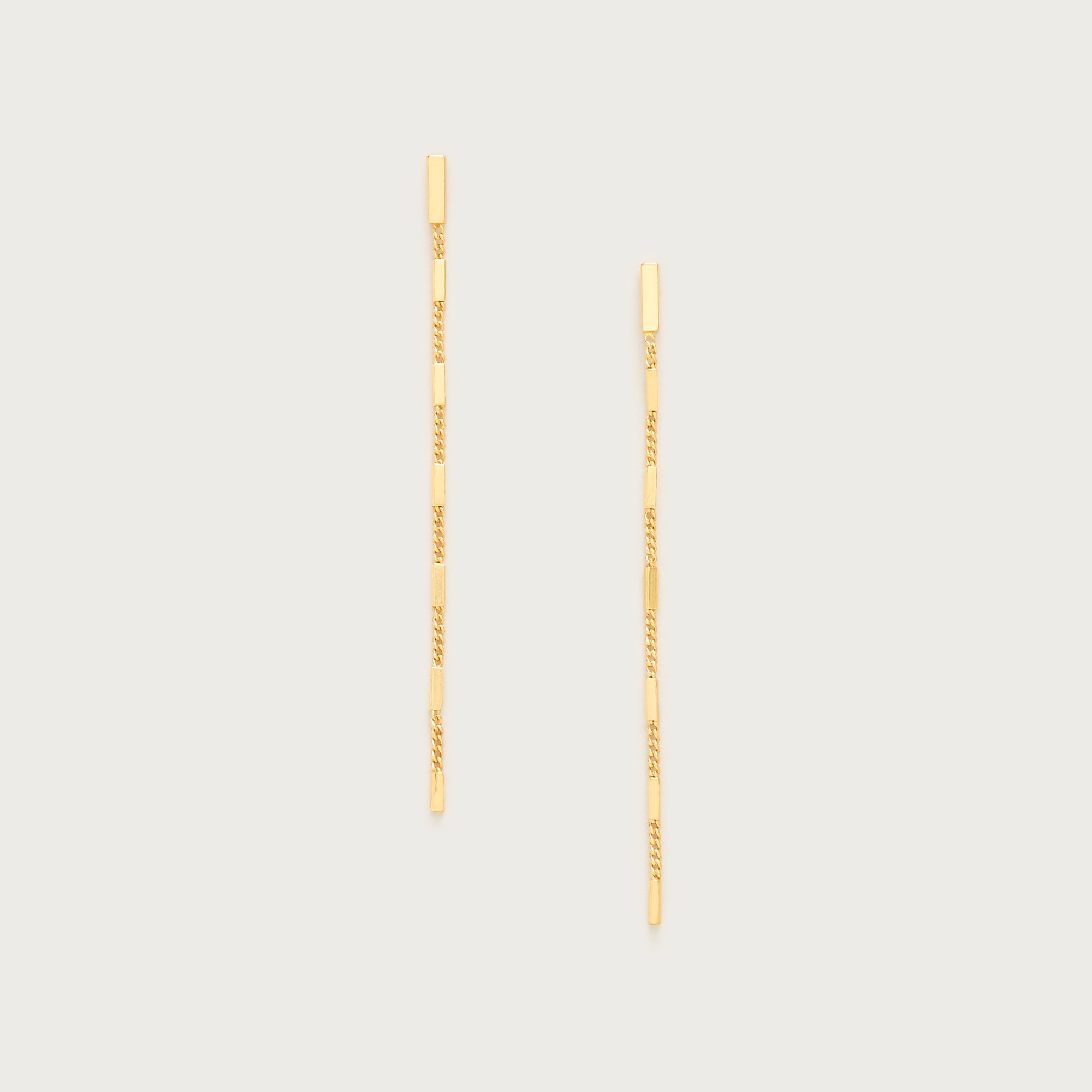 Linear chain station earrings