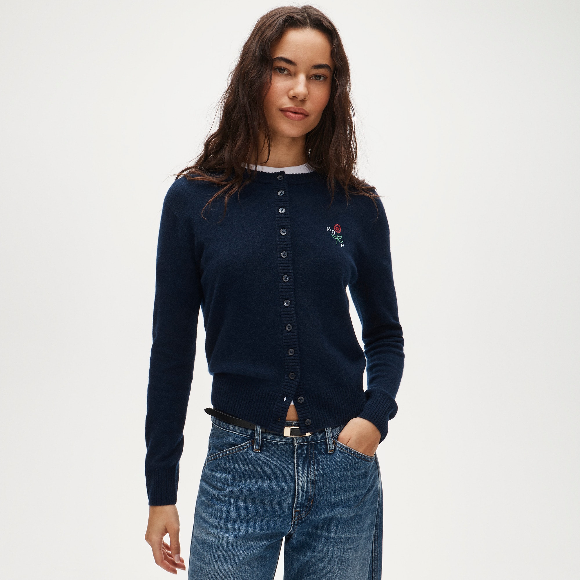 Perfect cashmere "Mom" cardigan