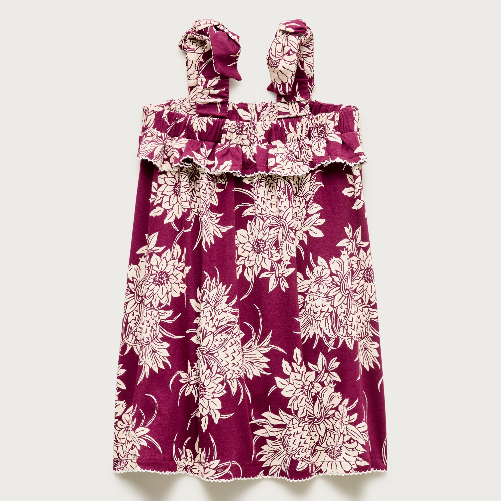 Girls' tie-shoulder dress in broken-in-jersey