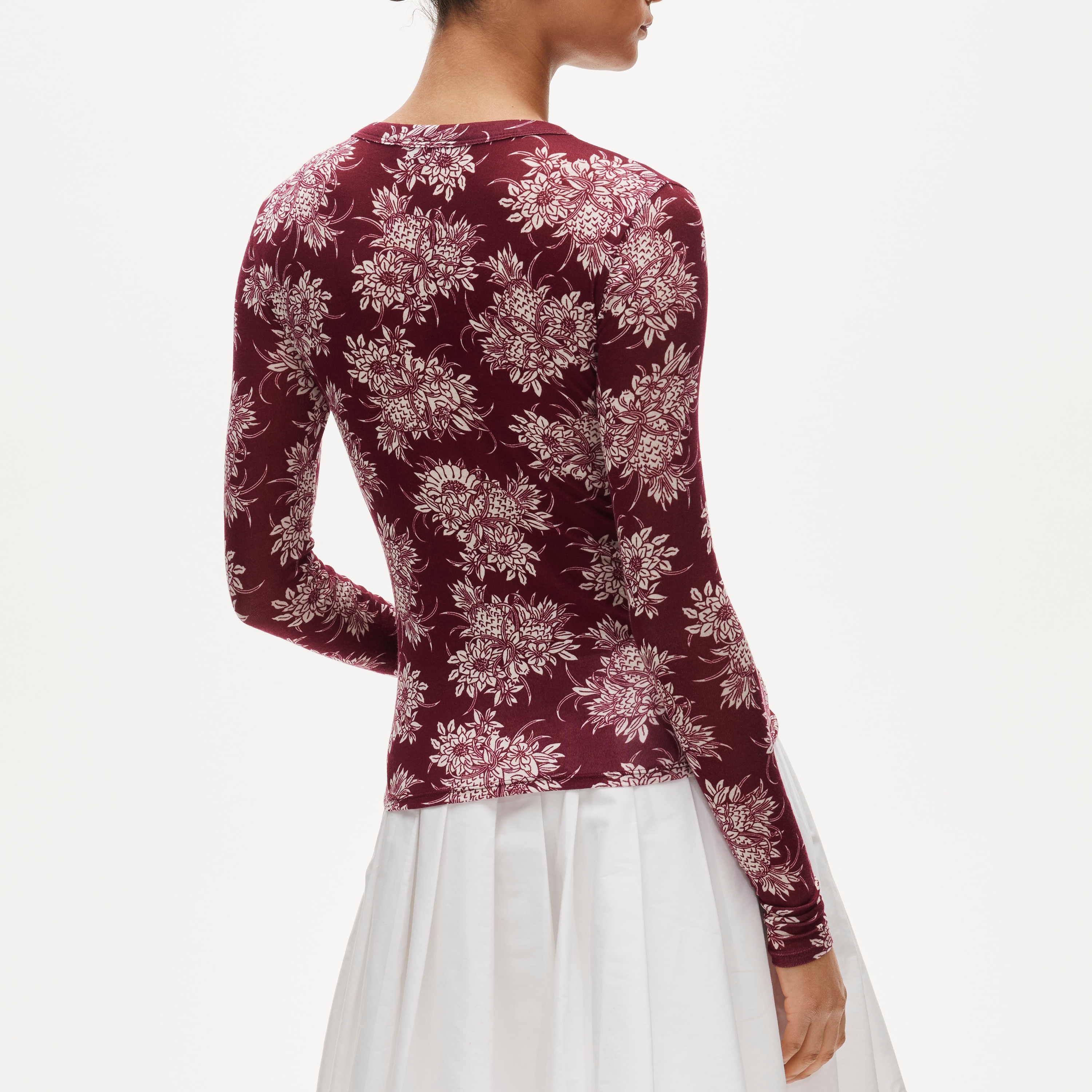 Stretch lyocell-blend cardigan in pineapple garden print - image 5