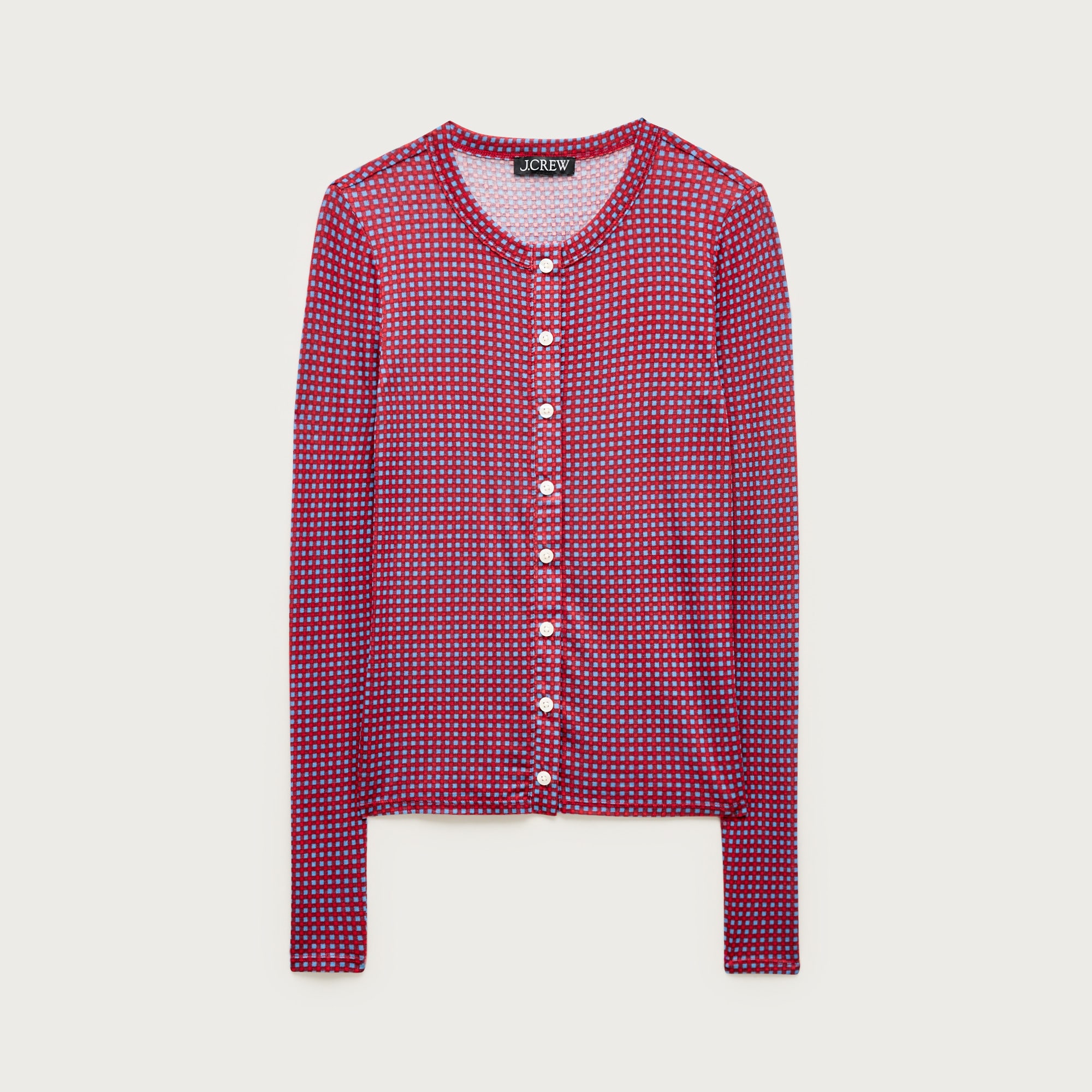 Stretch Lyocell-blend Cardigan In Gingham For Women | J.Crew