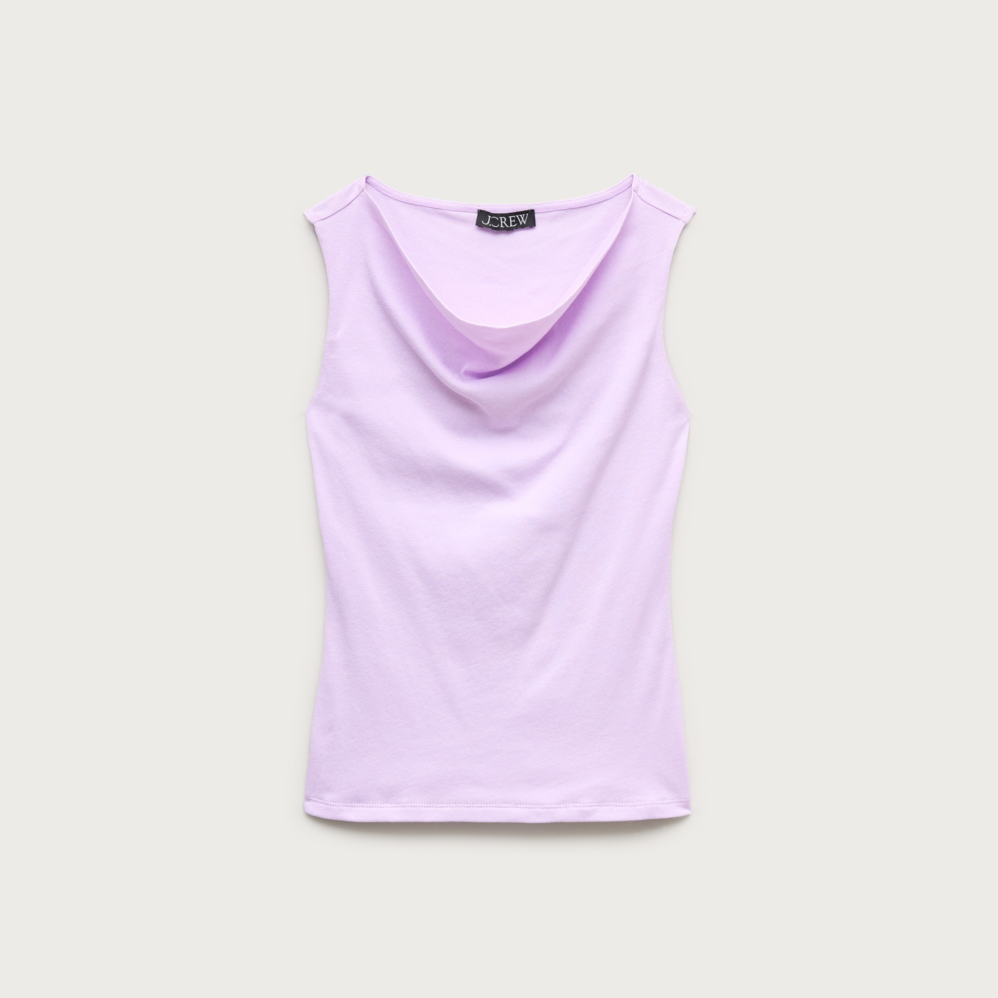 Cowlneck tank top in ribbed cotton