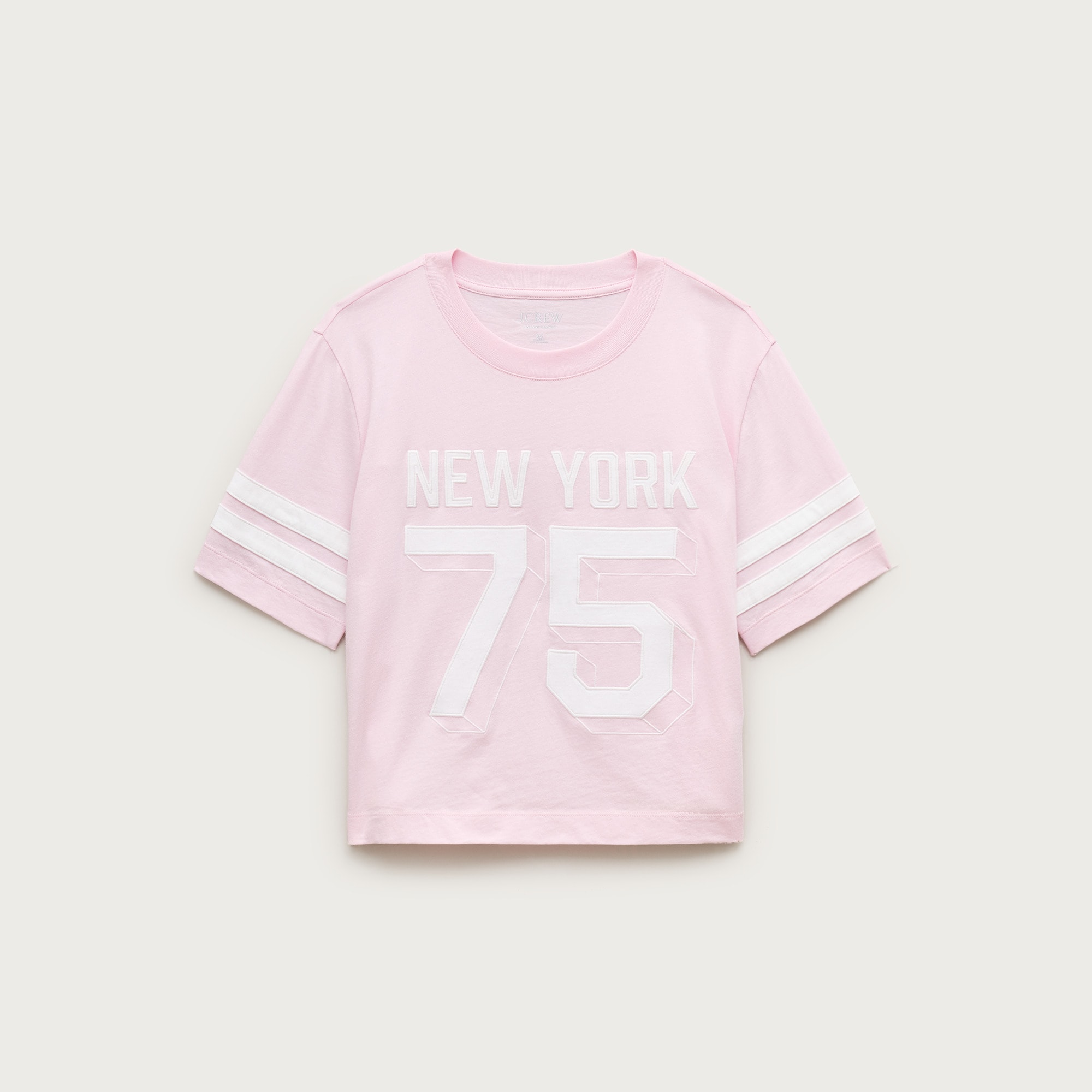 Vintage jersey relaxed cropped T-shirt with appliqué