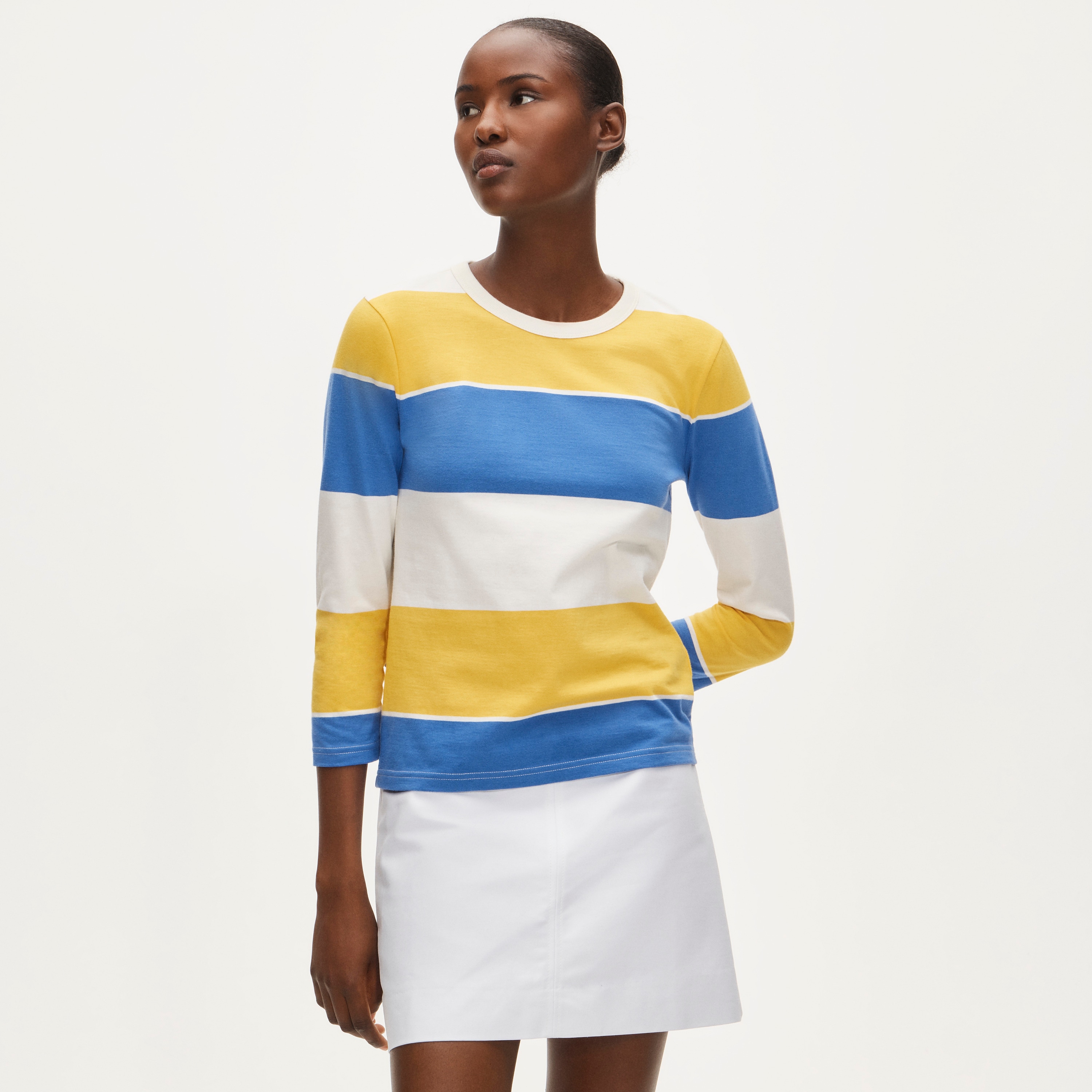 Boyfriend jersey ballet-sleeve top in stripe