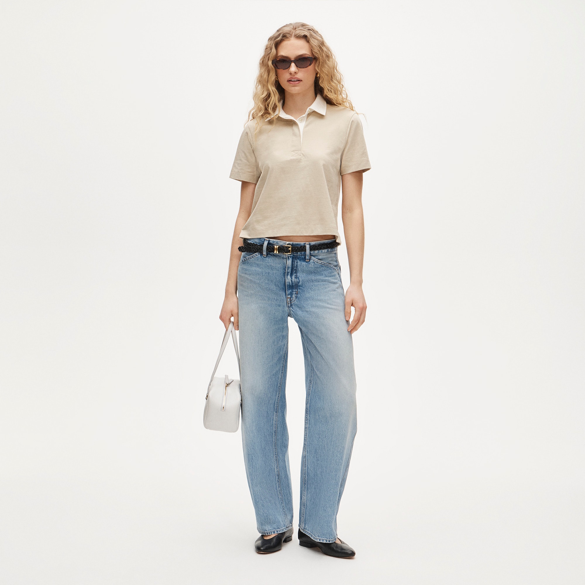 Boyfriend jersey short-sleeve polo shirt
