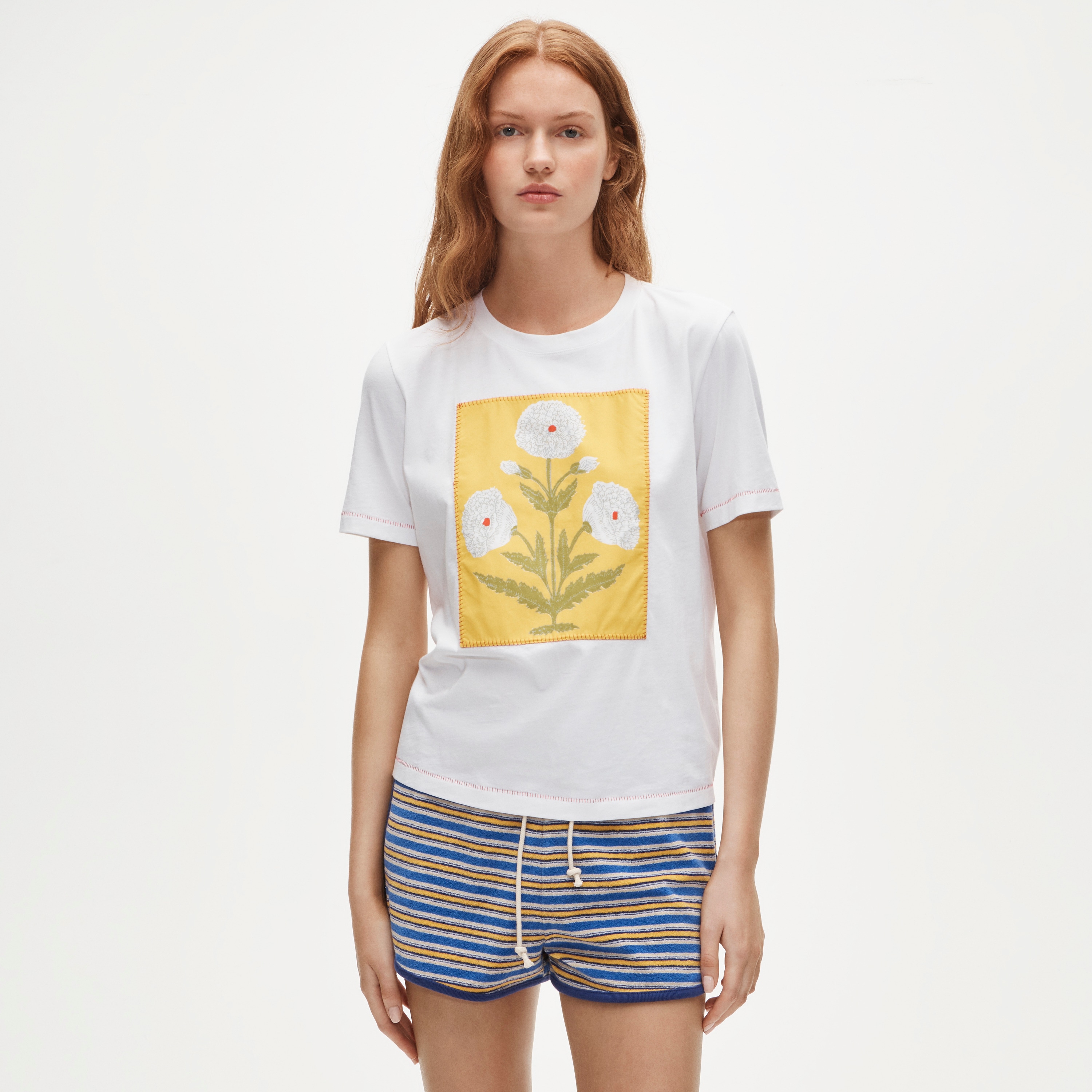 View Broken-in jersey relaxed-fit flower graphic T-shirt