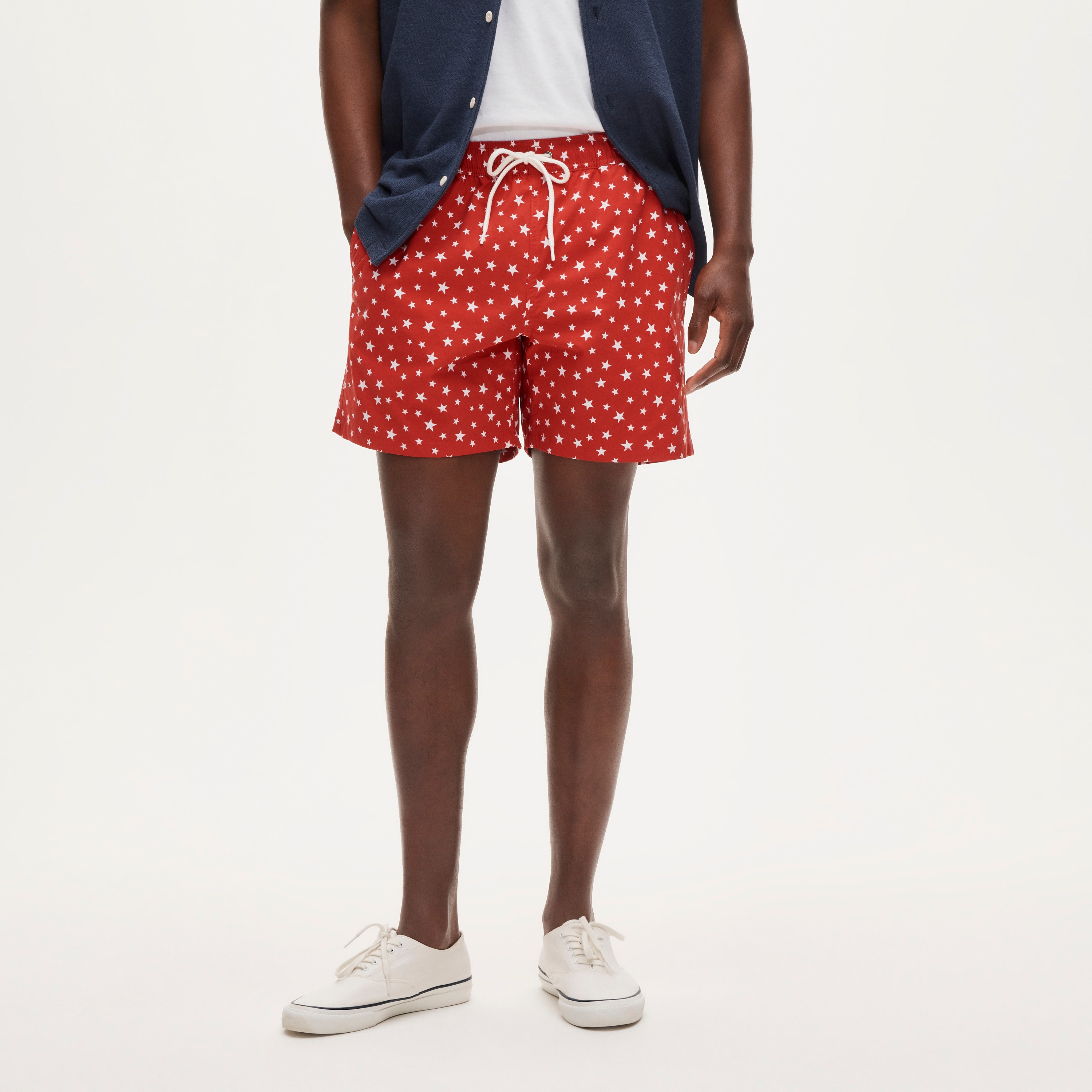 6" swim trunk in star print