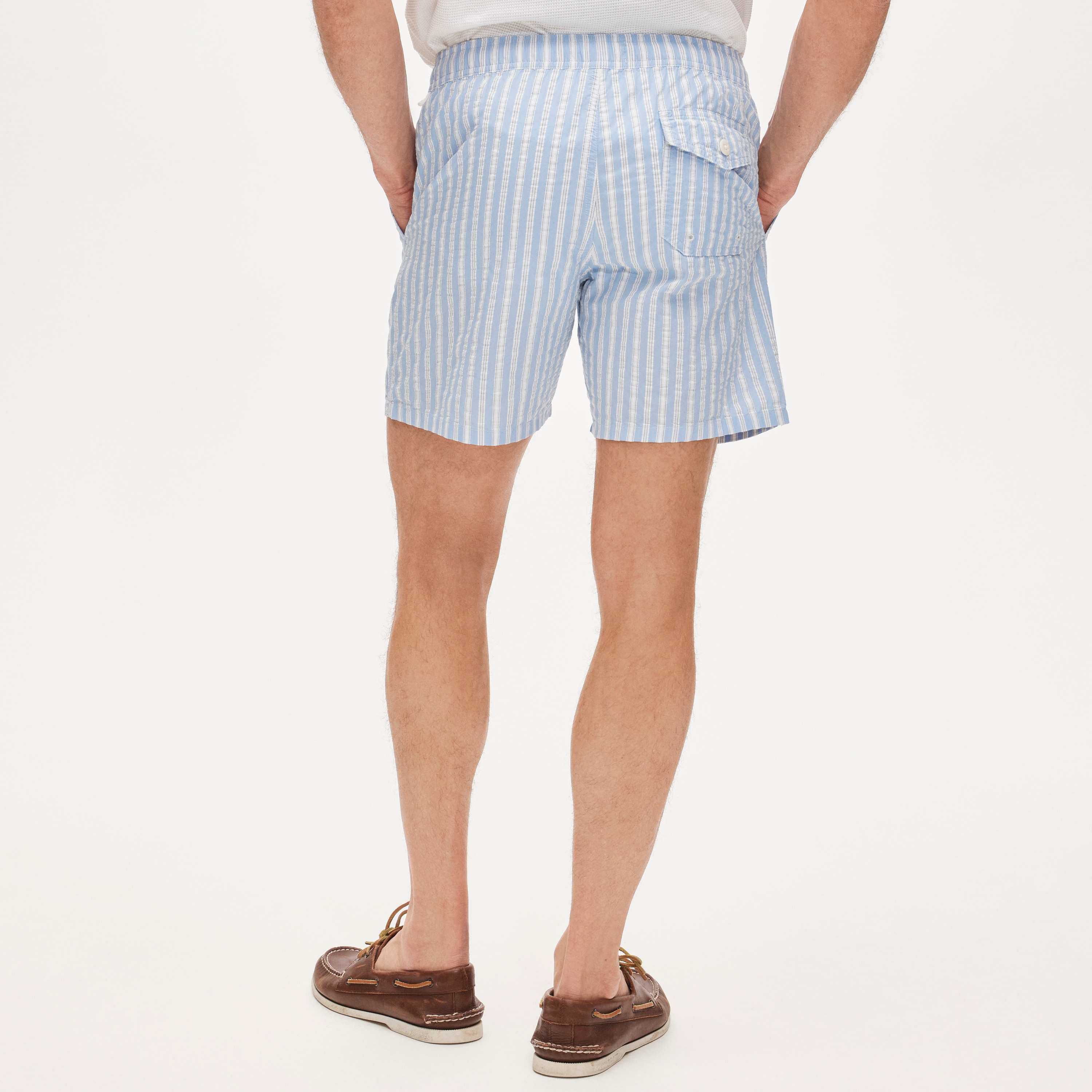 6" swim trunk in seersucker