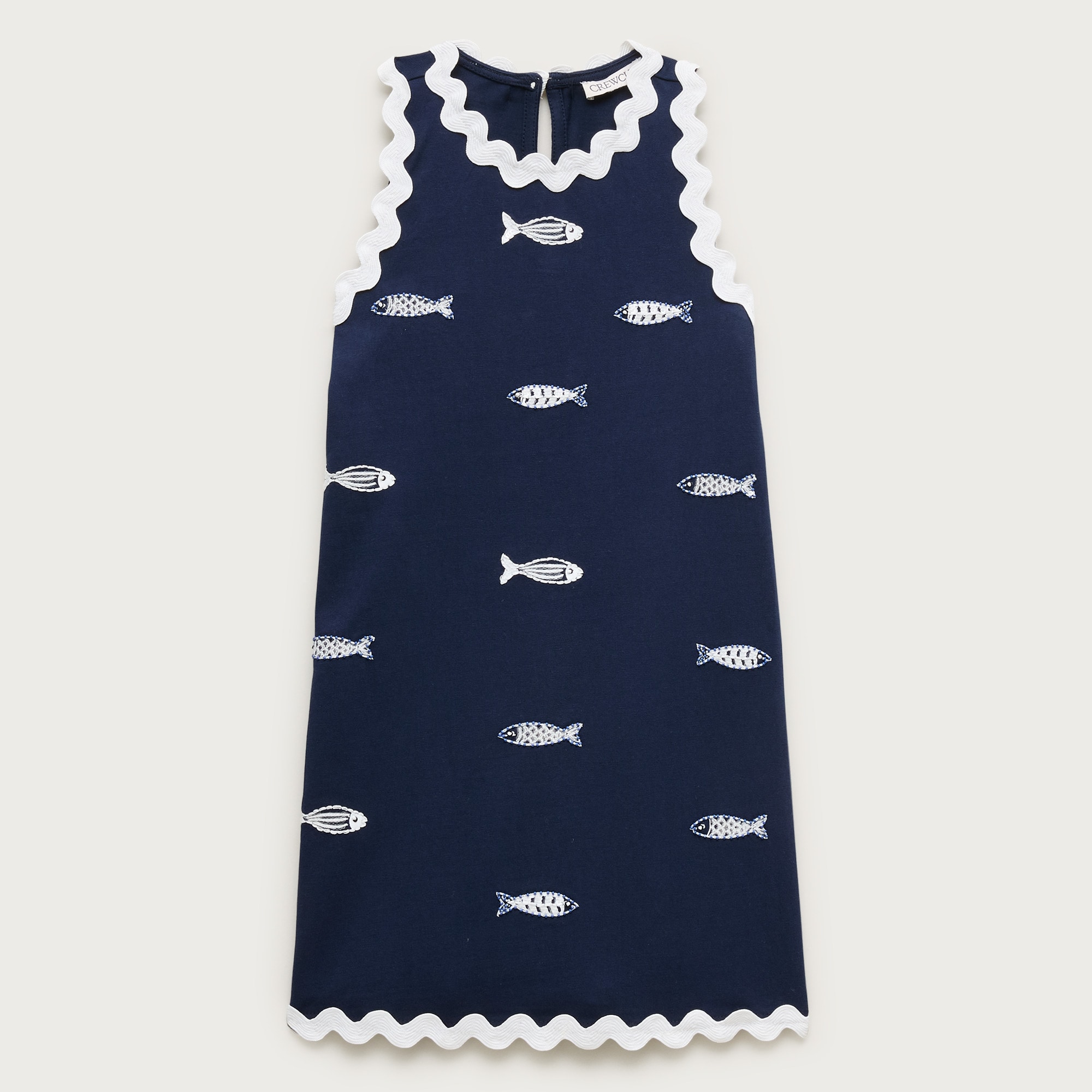 Girls' beaded fish shift dress in jersey from J.Crew - $77