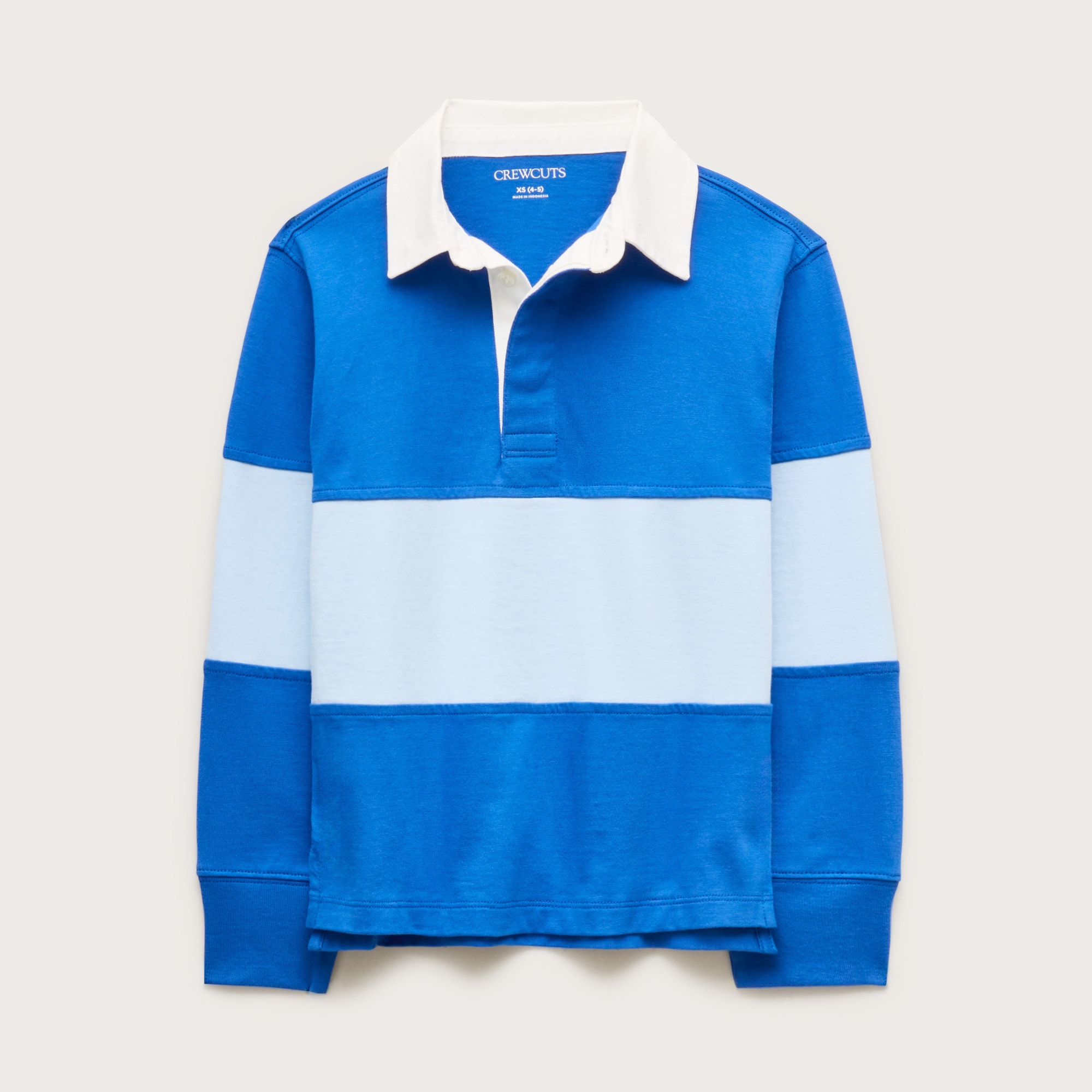 Kids' junior varsity rugby polo shirt in striped heritage jersey