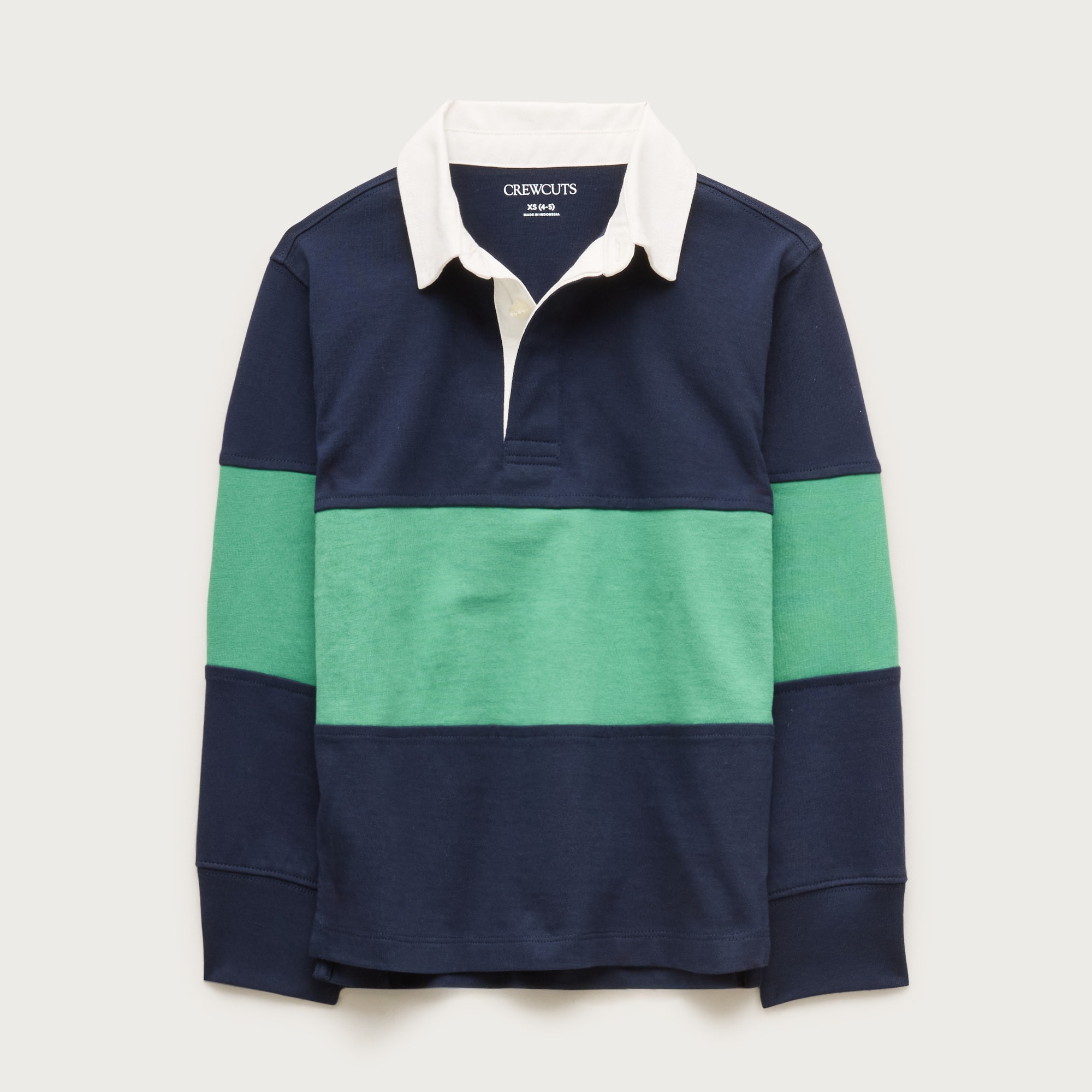 Kids' junior varsity rugby polo shirt in striped heritage jersey