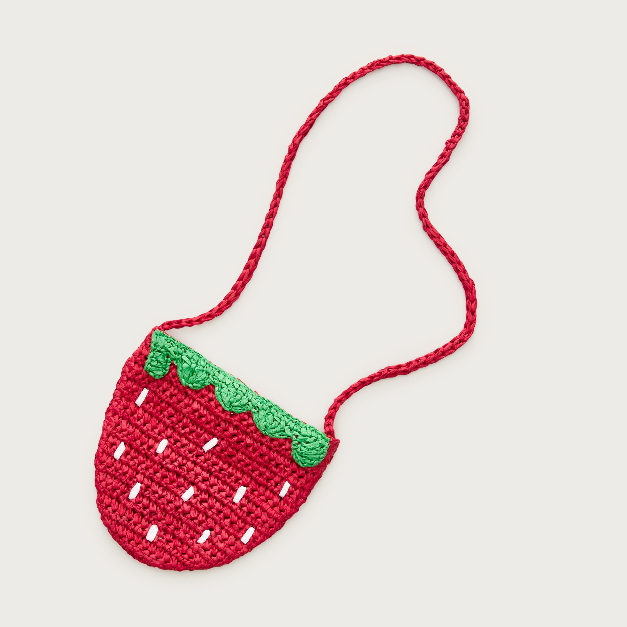 J.Crew Girls' straw strawberry purse