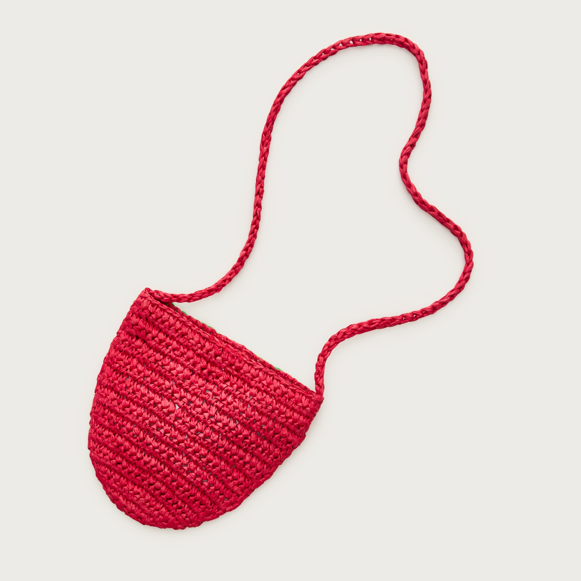 Girls' straw strawberry purse - thumbnail 2