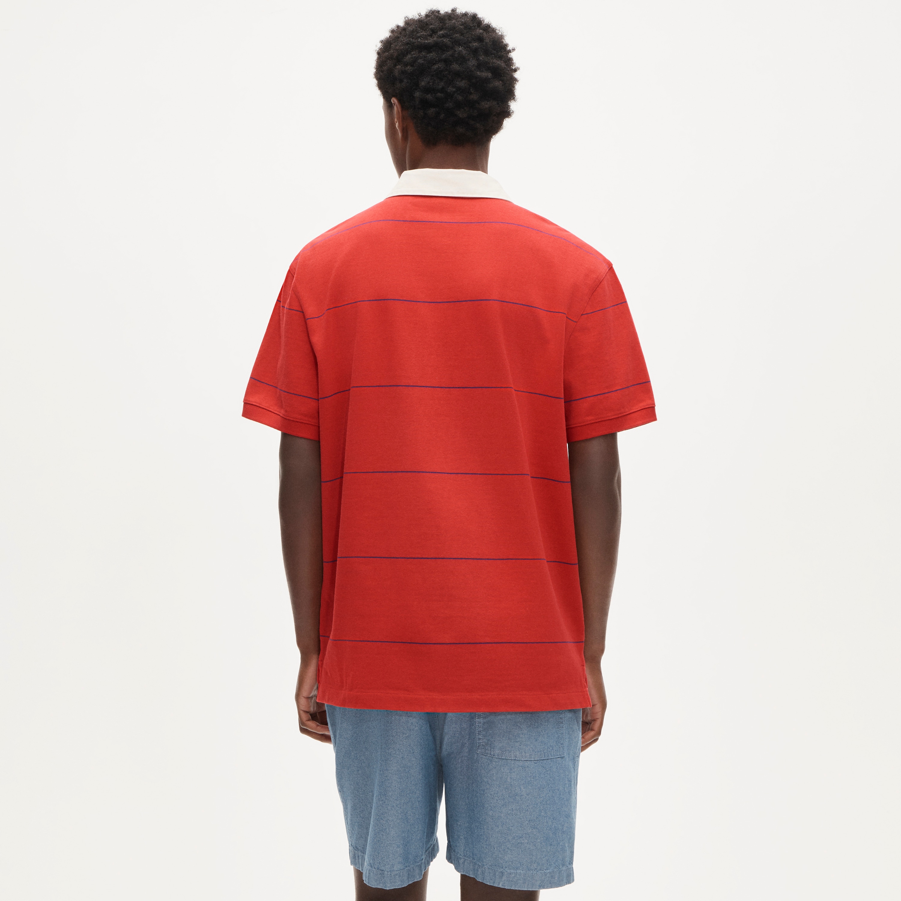 Short-sleeve Rugby Shirt In Stripe For Men | J.Crew