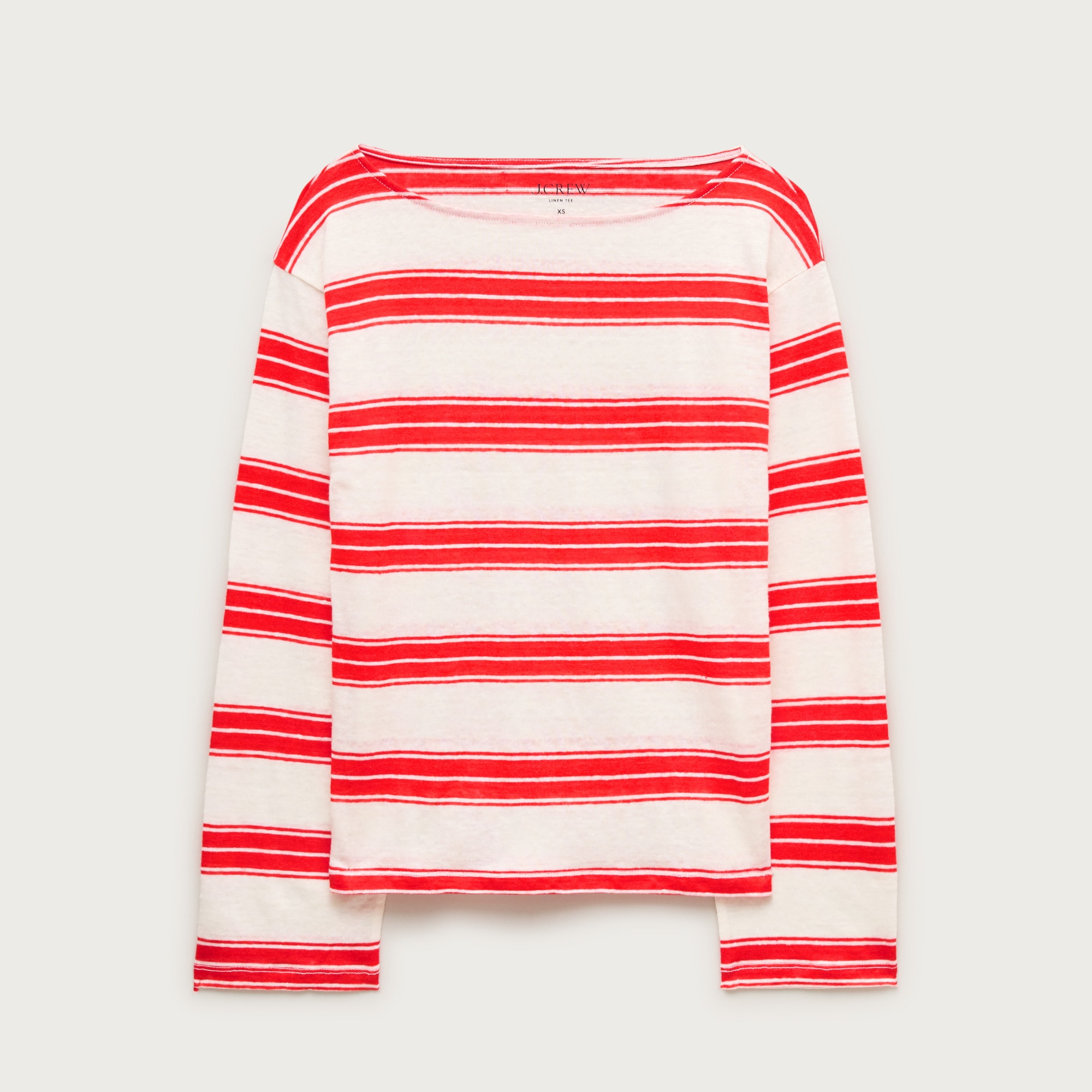 Relaxed boatneck linen long-sleeve T-shirt in stripe from J.Crew - $98