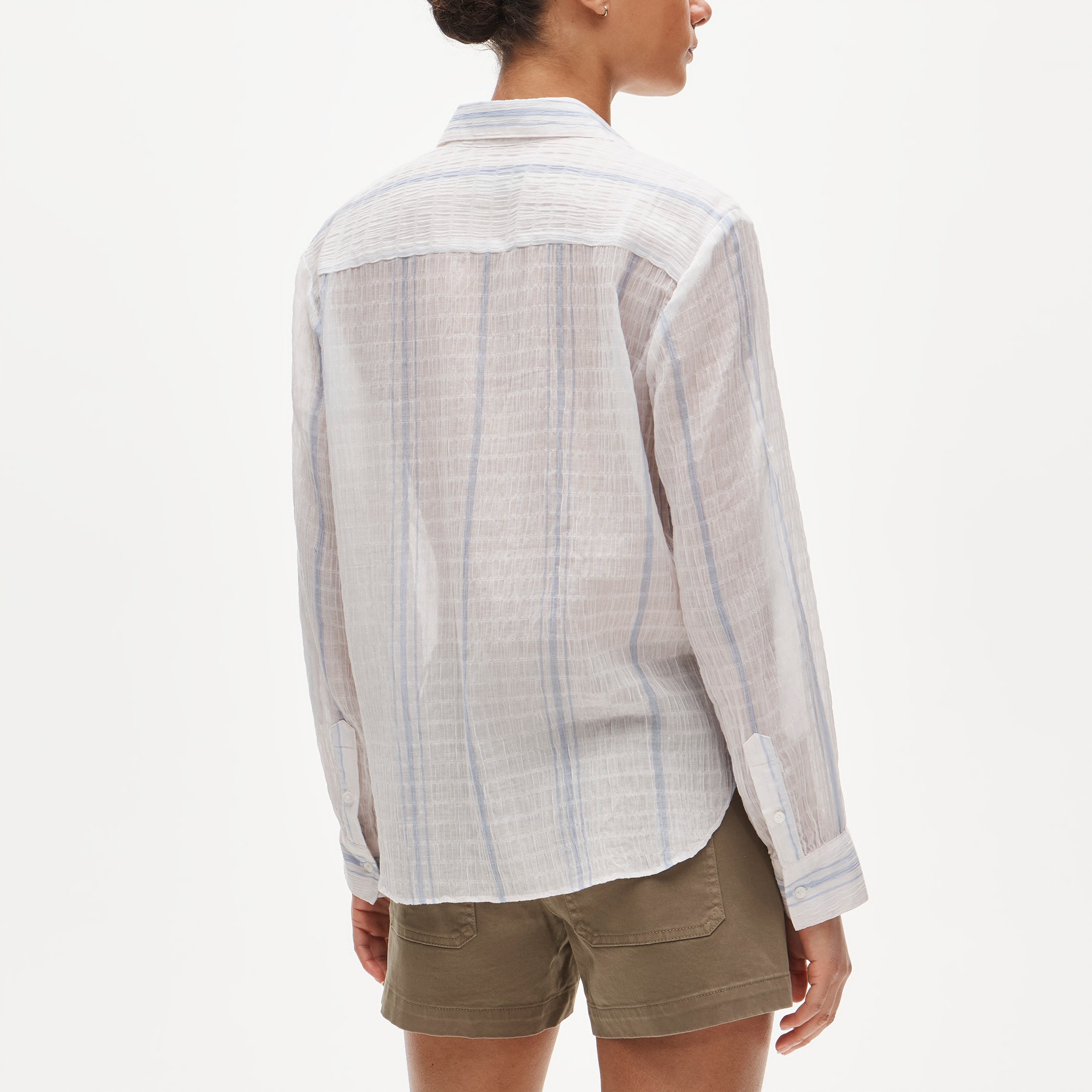 Jules classic-fit button-up shirt in striped textured gauze