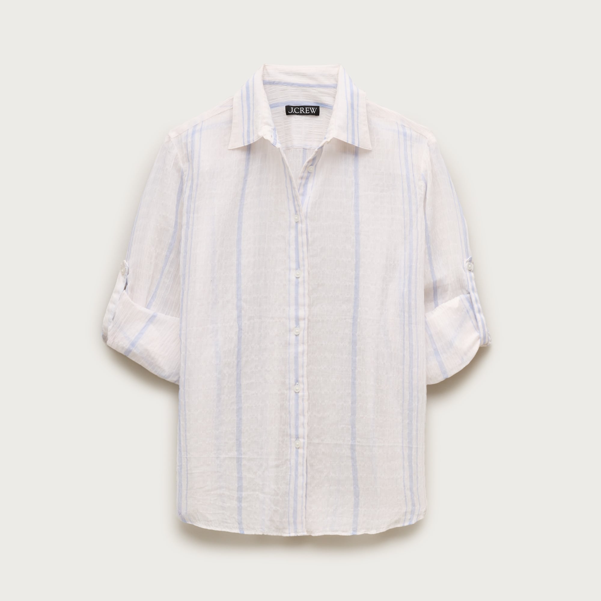 Jules classic-fit button-up shirt in striped textured gauze