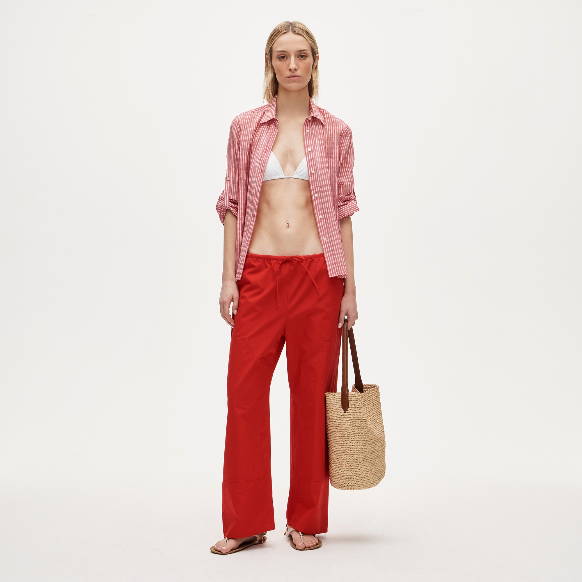 Jules classic-fit button-up shirt in striped textured gauze