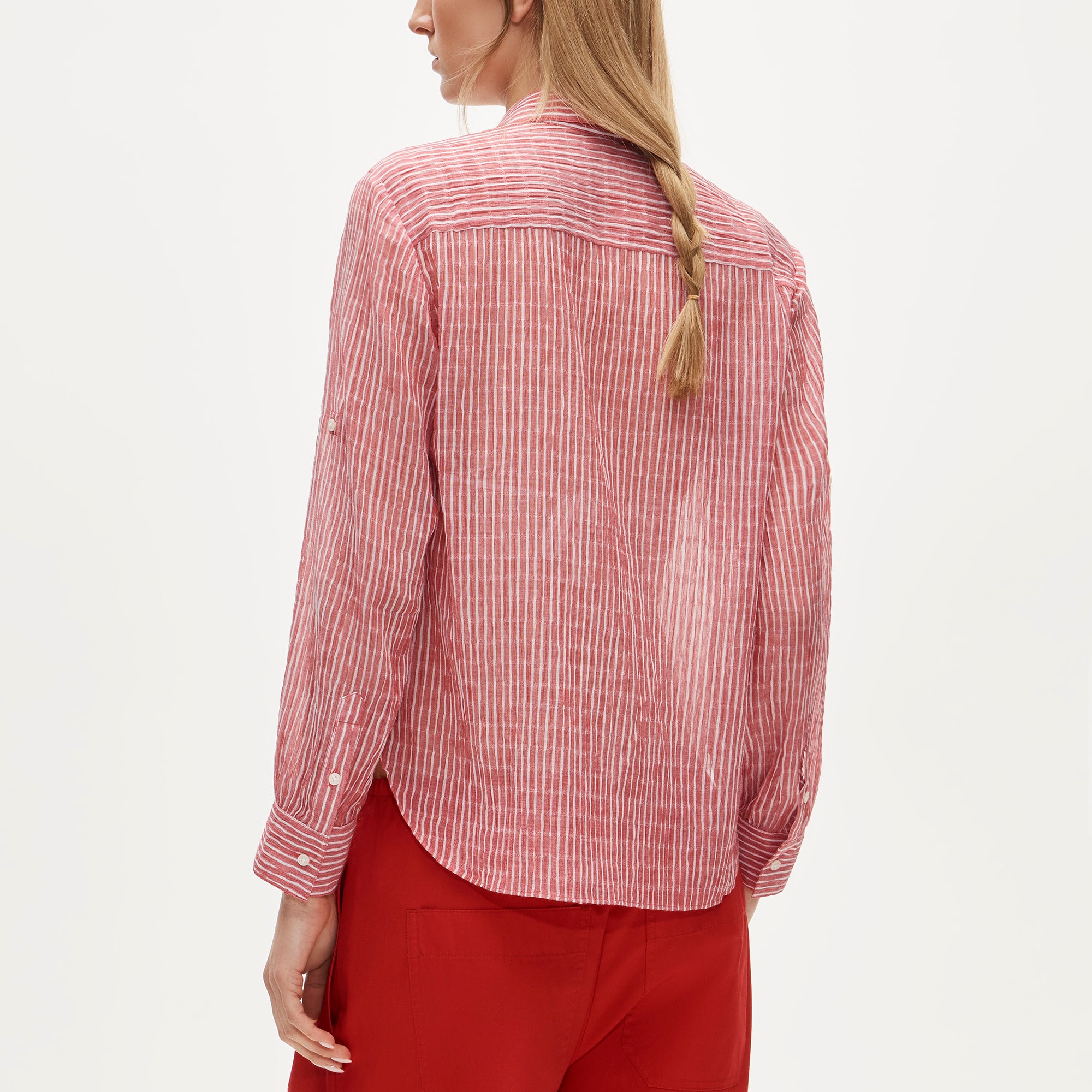 Jules classic-fit button-up shirt in striped textured gauze