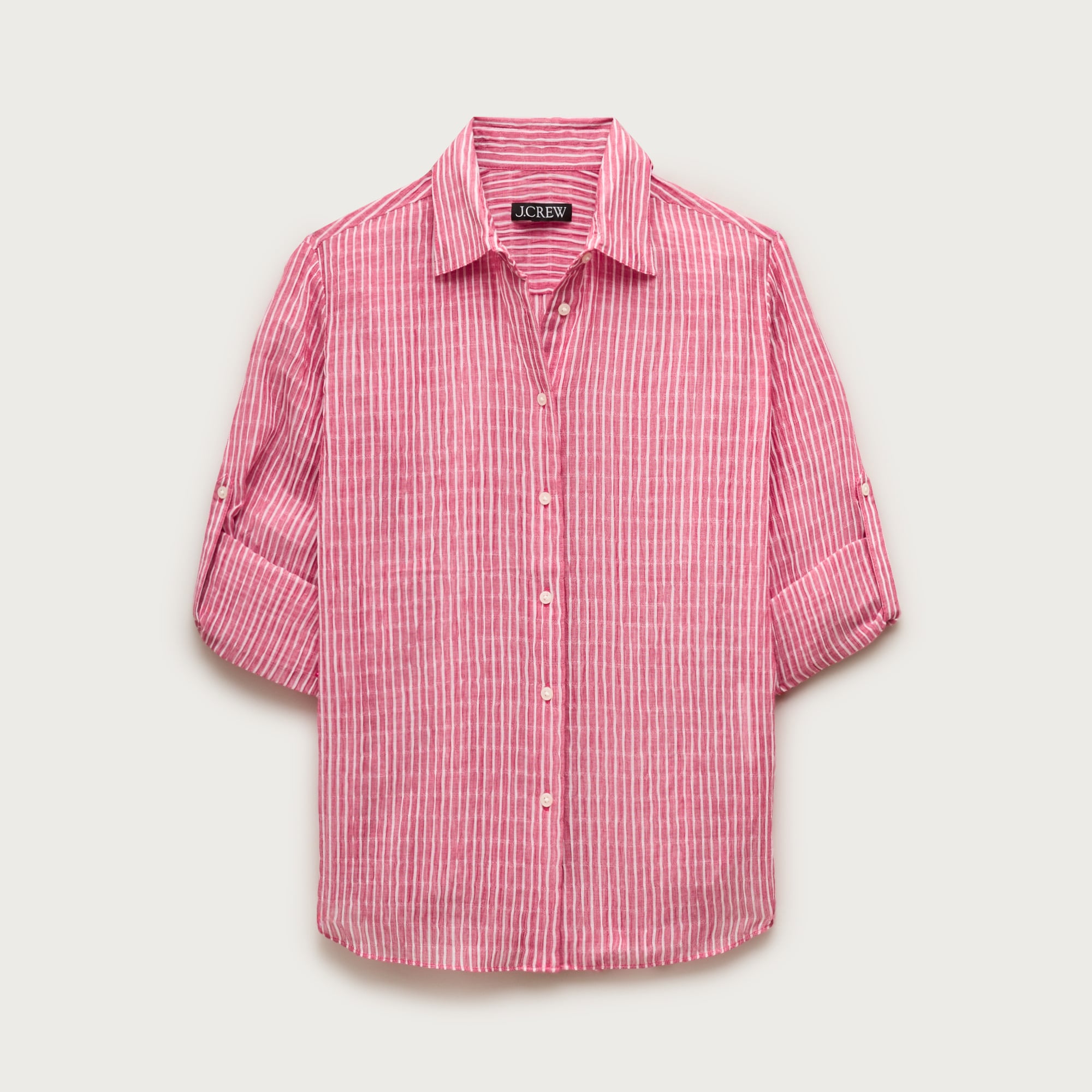 Jules classic-fit button-up shirt in striped textured gauze