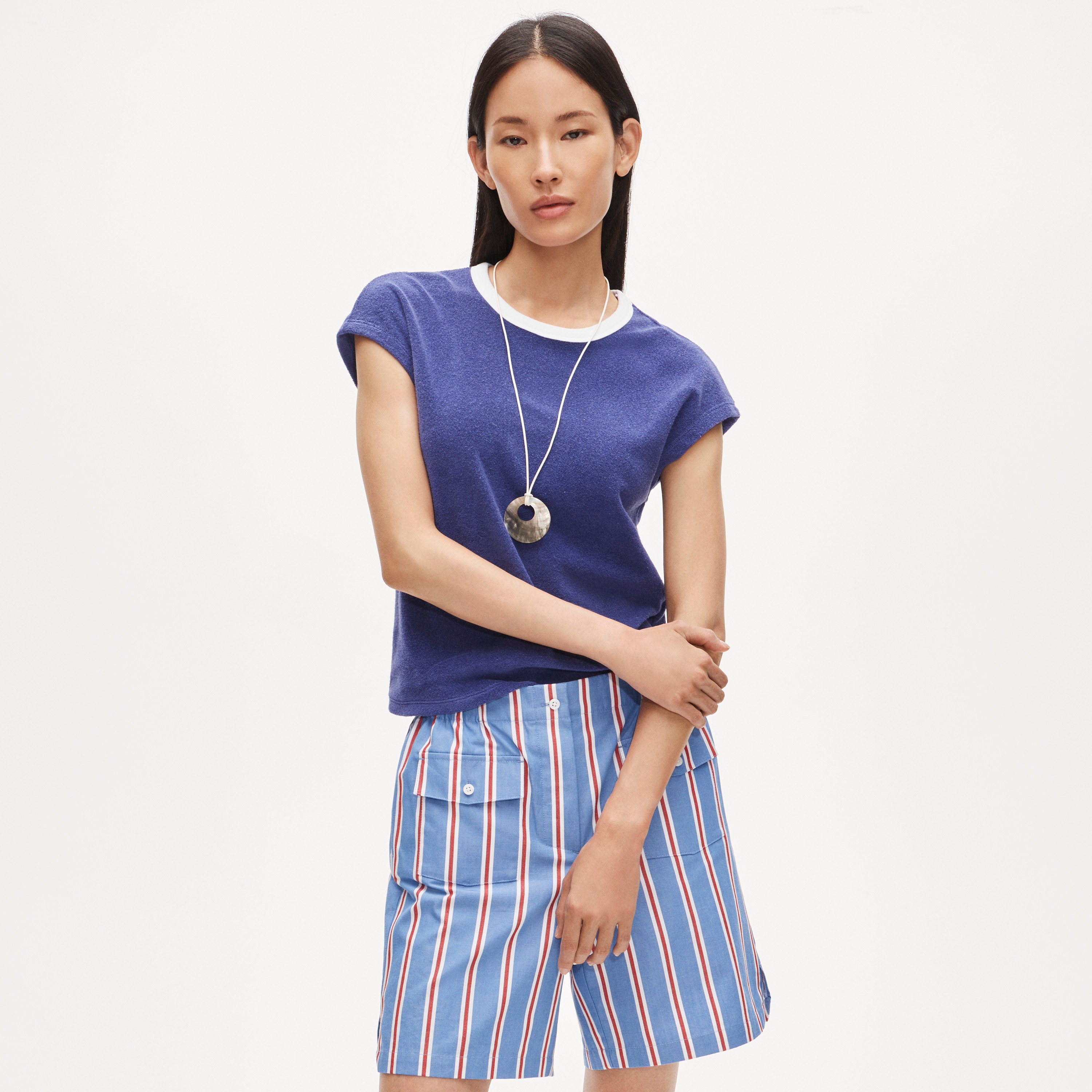 Towel terry dolman-sleeve T-shirt