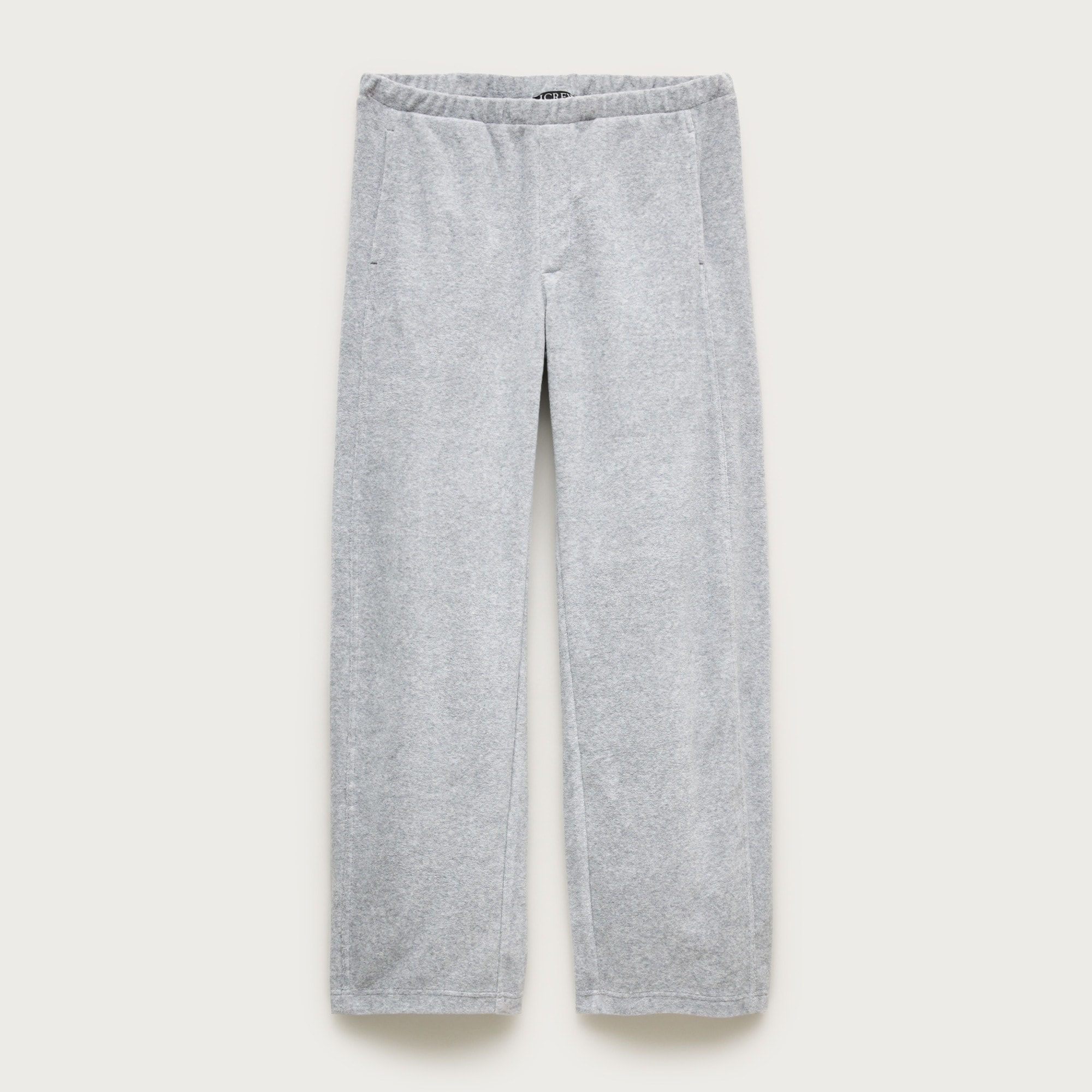 Towel terry barrel-leg sweatpant