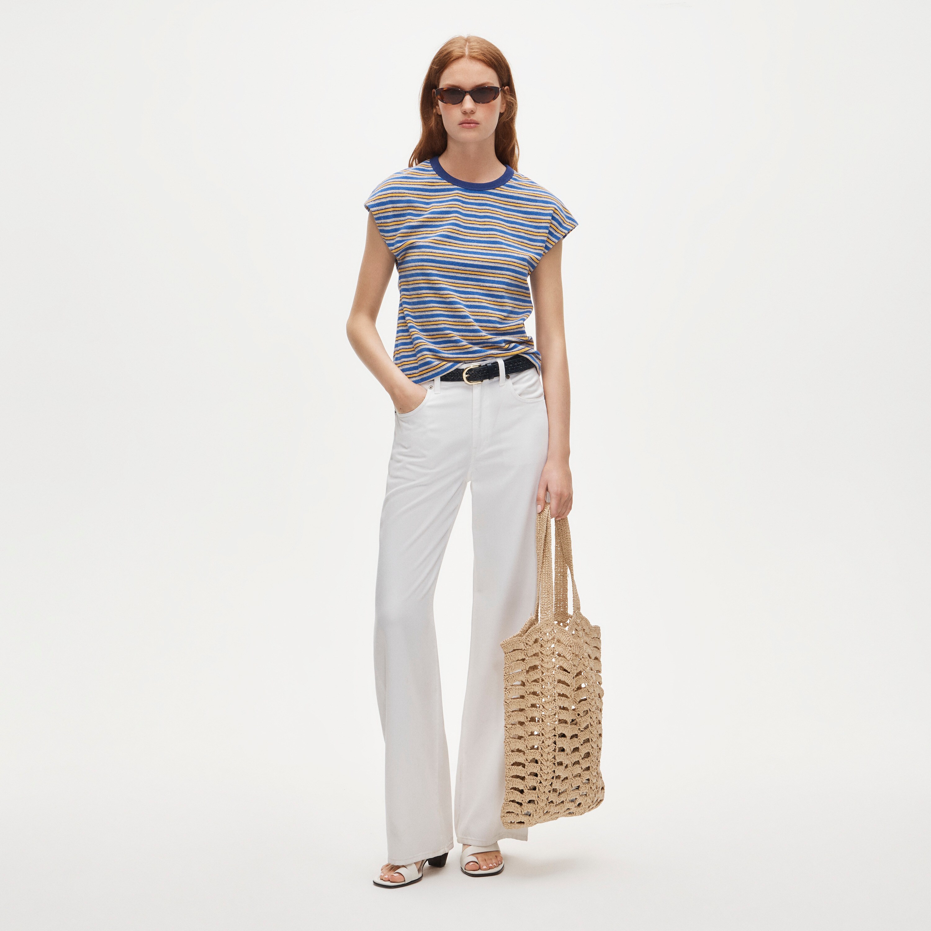 Towel terry dolman tee in stripe