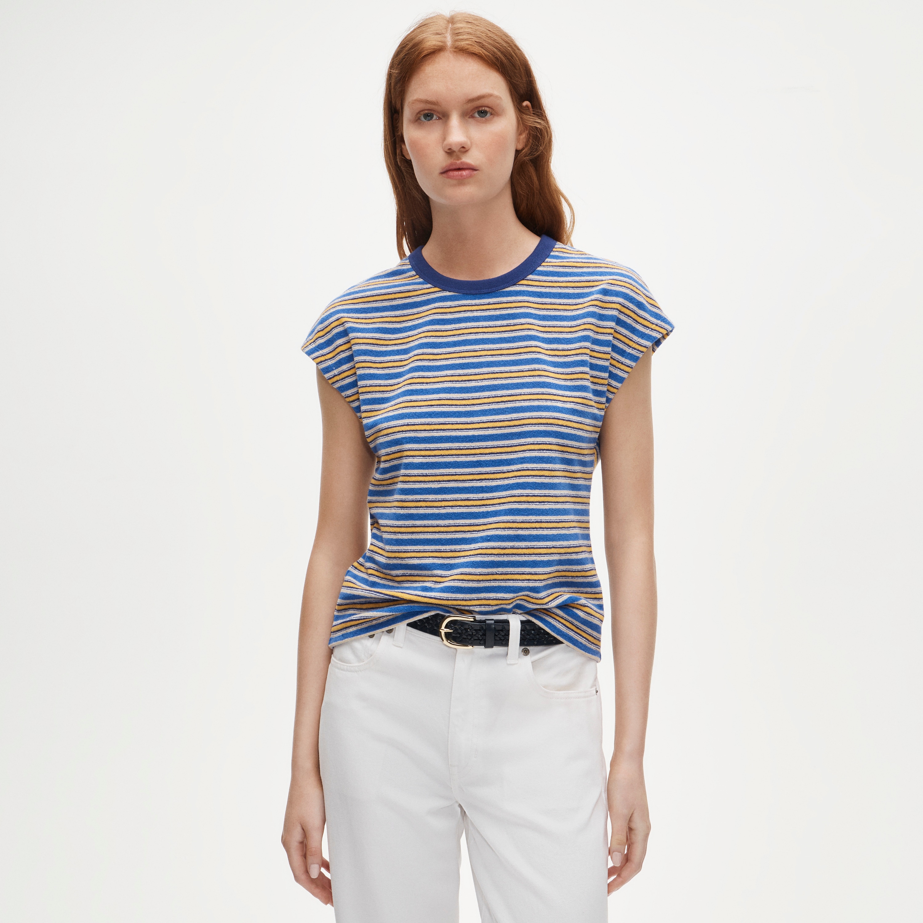 Towel terry dolman tee in stripe