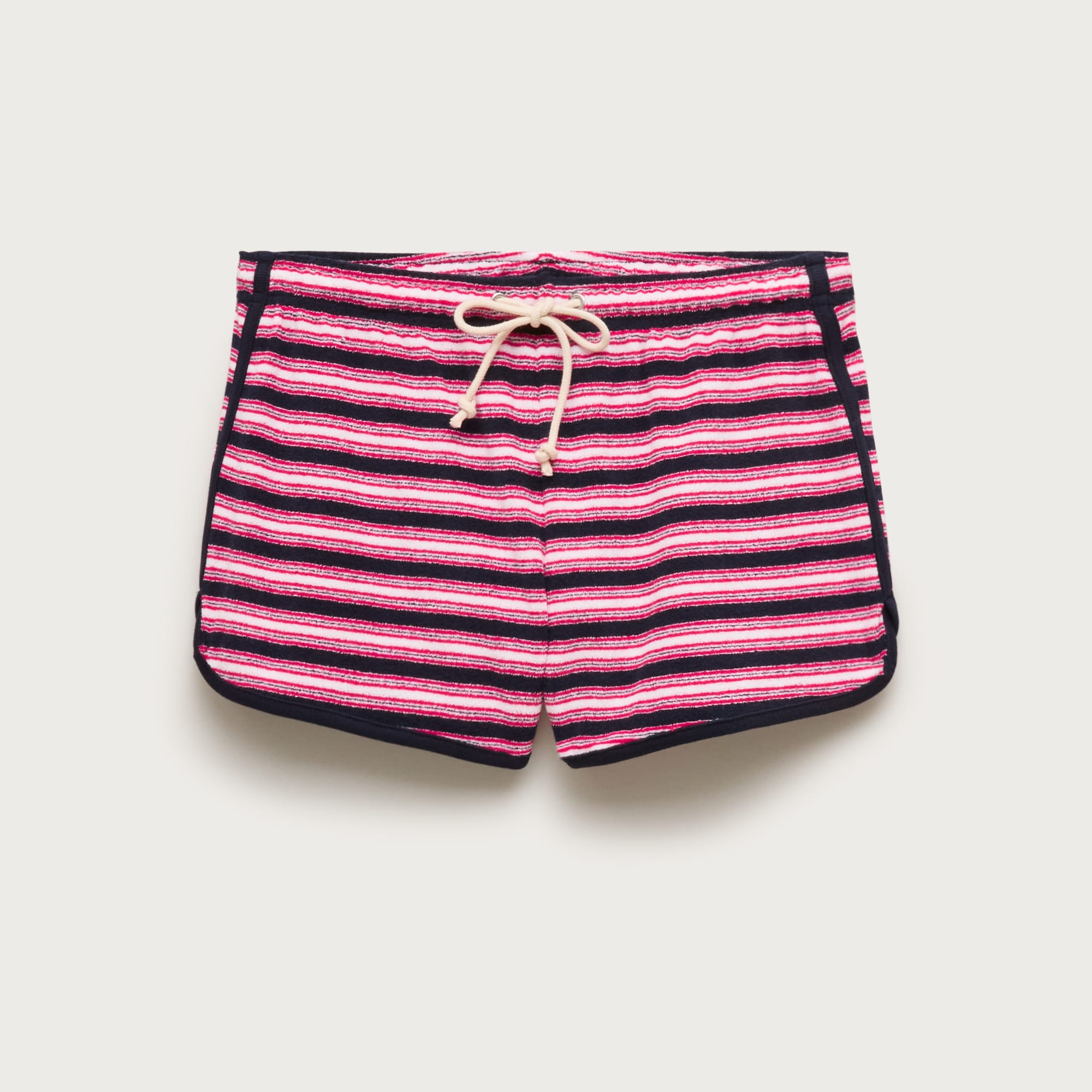 Towel terry short in stripe from J.Crew - $86