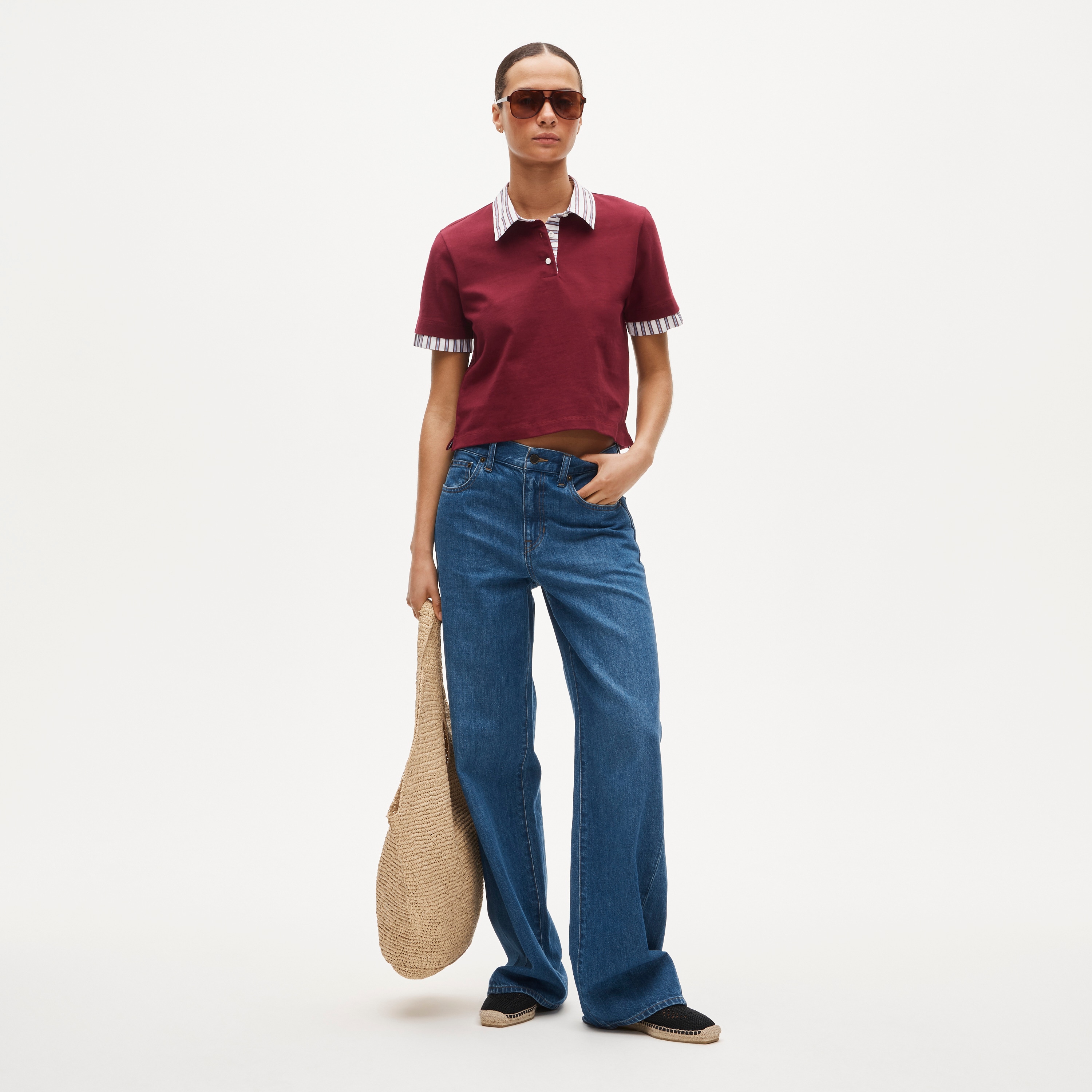 Layered polo shirt in mariner cotton - image 3