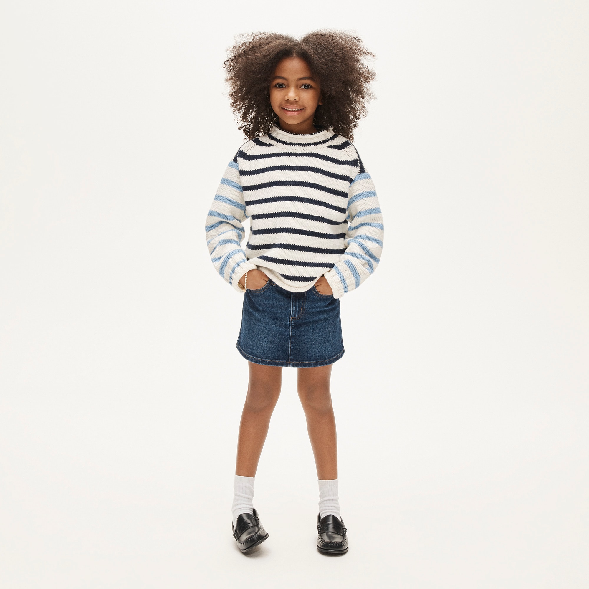 S.K.R.T　eurokenvy スウェット Kids' 2025 Rollneck™ Sweater In Stripe For Girls | J.Crew