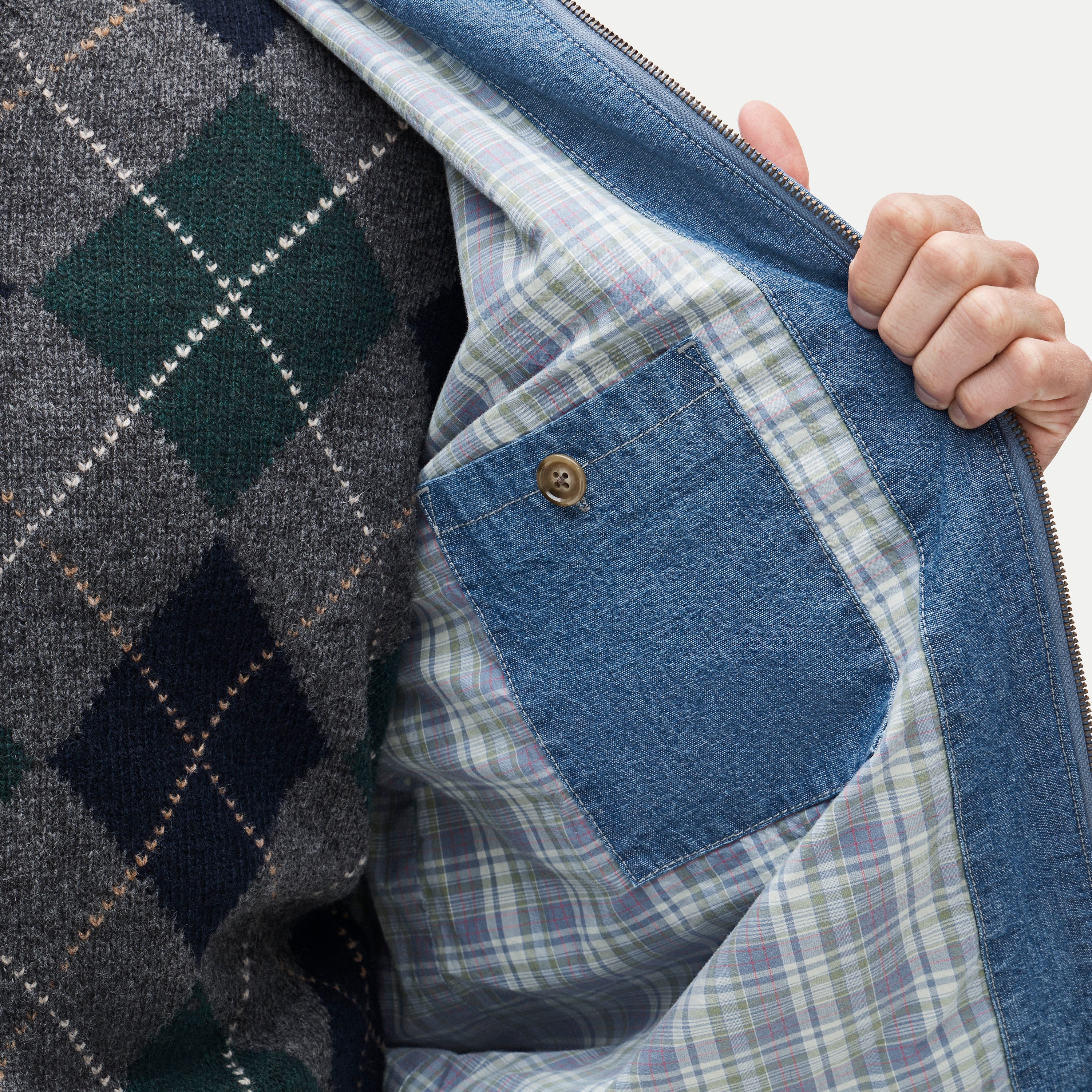 Harrington jacket in chambray