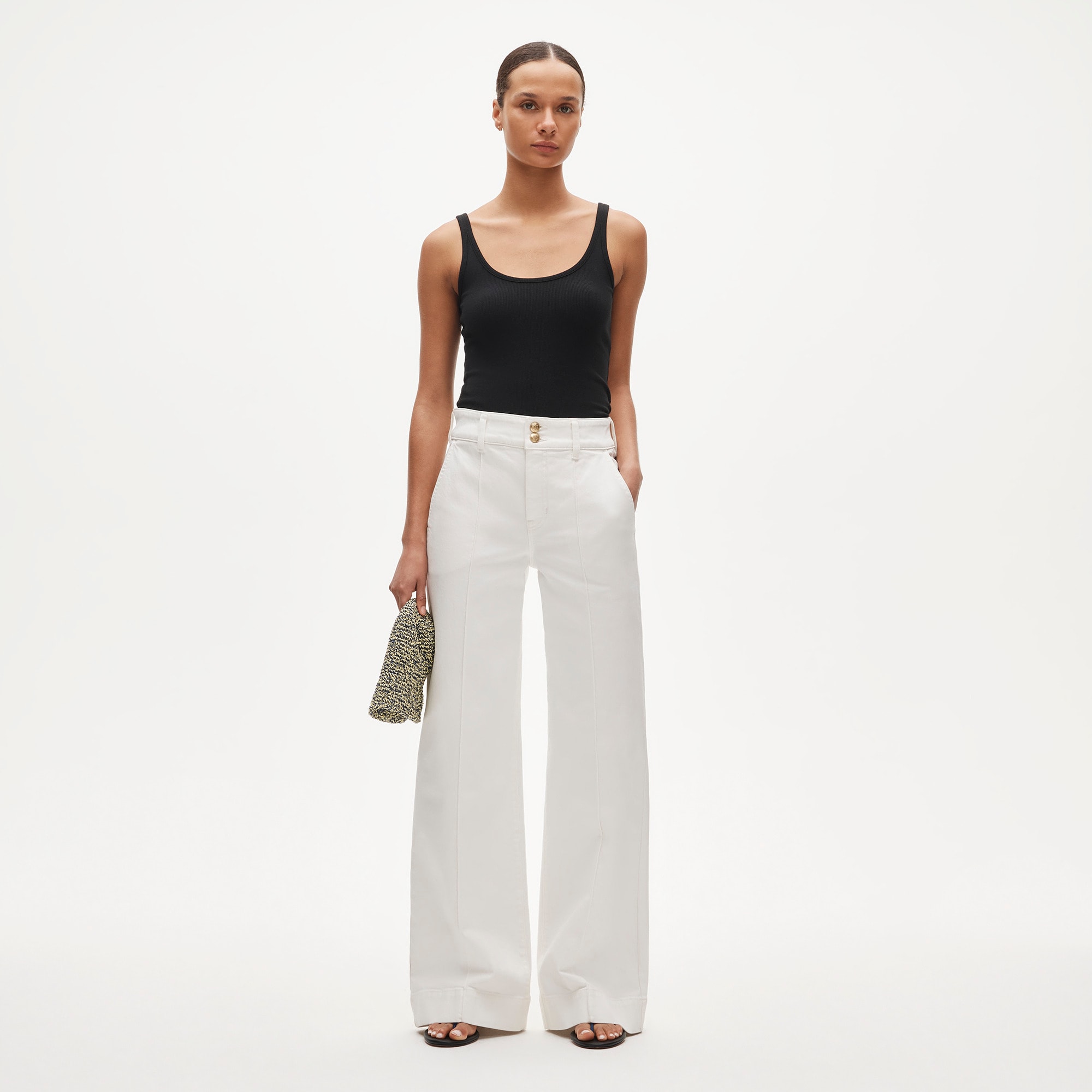 Denim trouser jean with stacked buttons - image 2