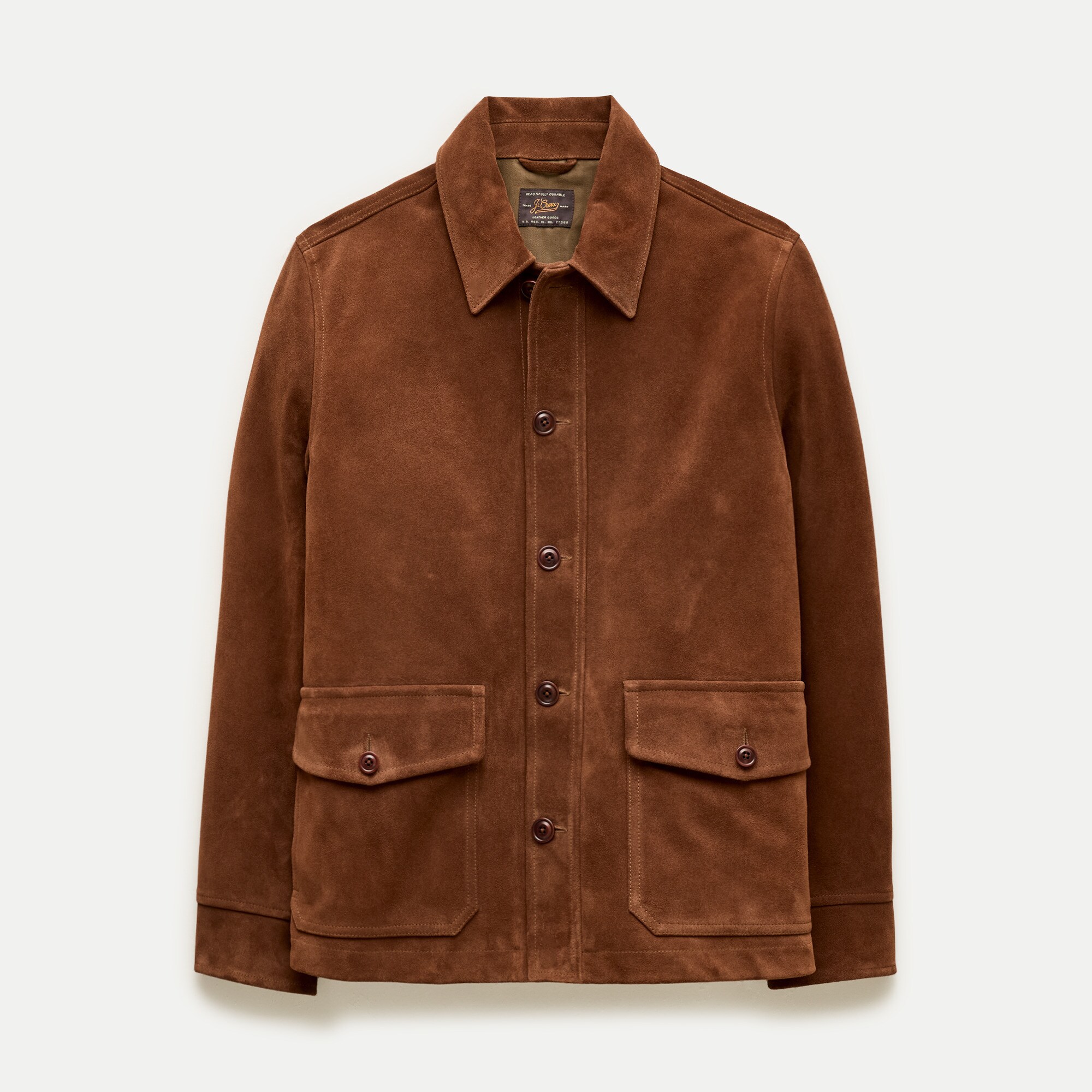 Two-pocket field jacket in Italian suede
