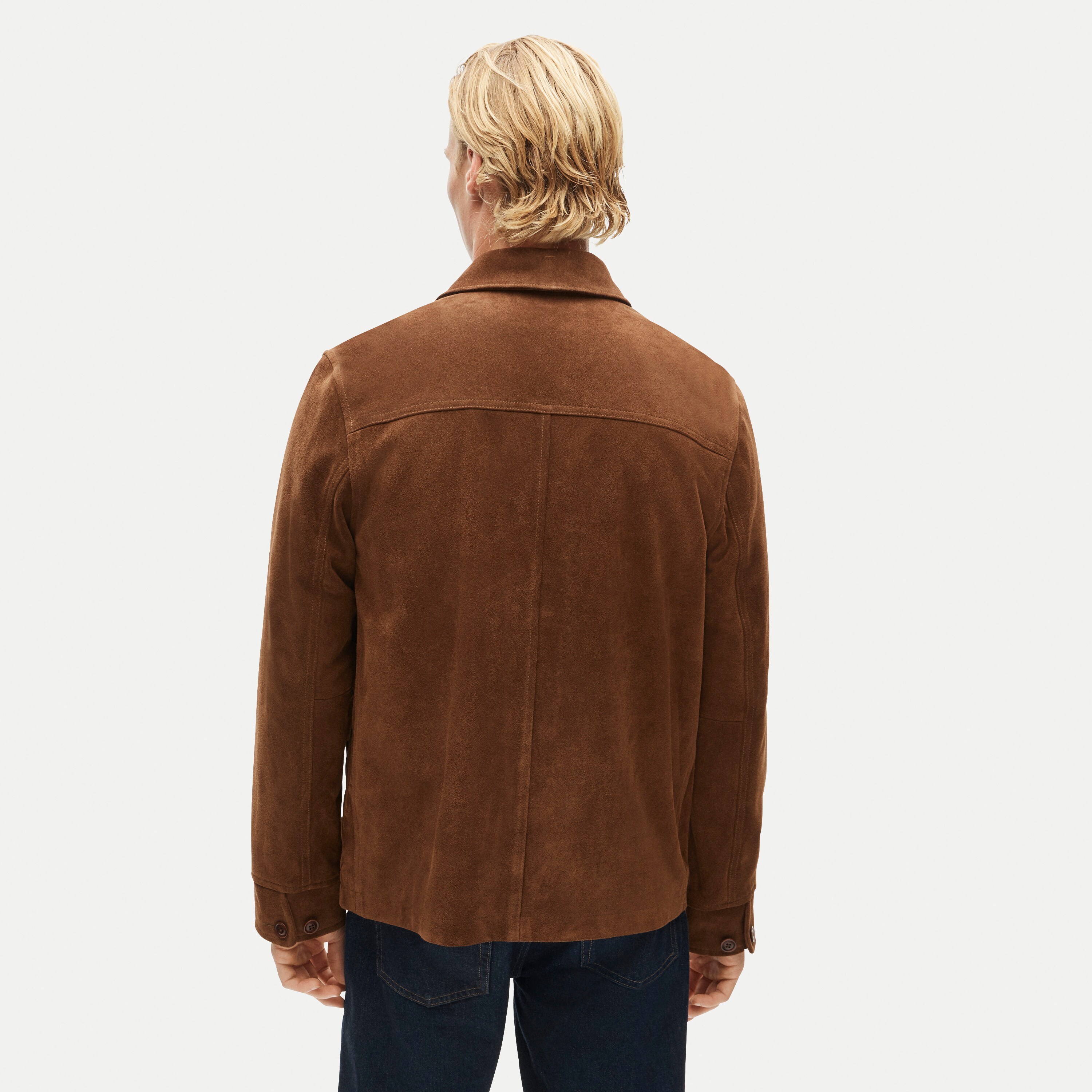 Two-pocket field jacket in Italian suede