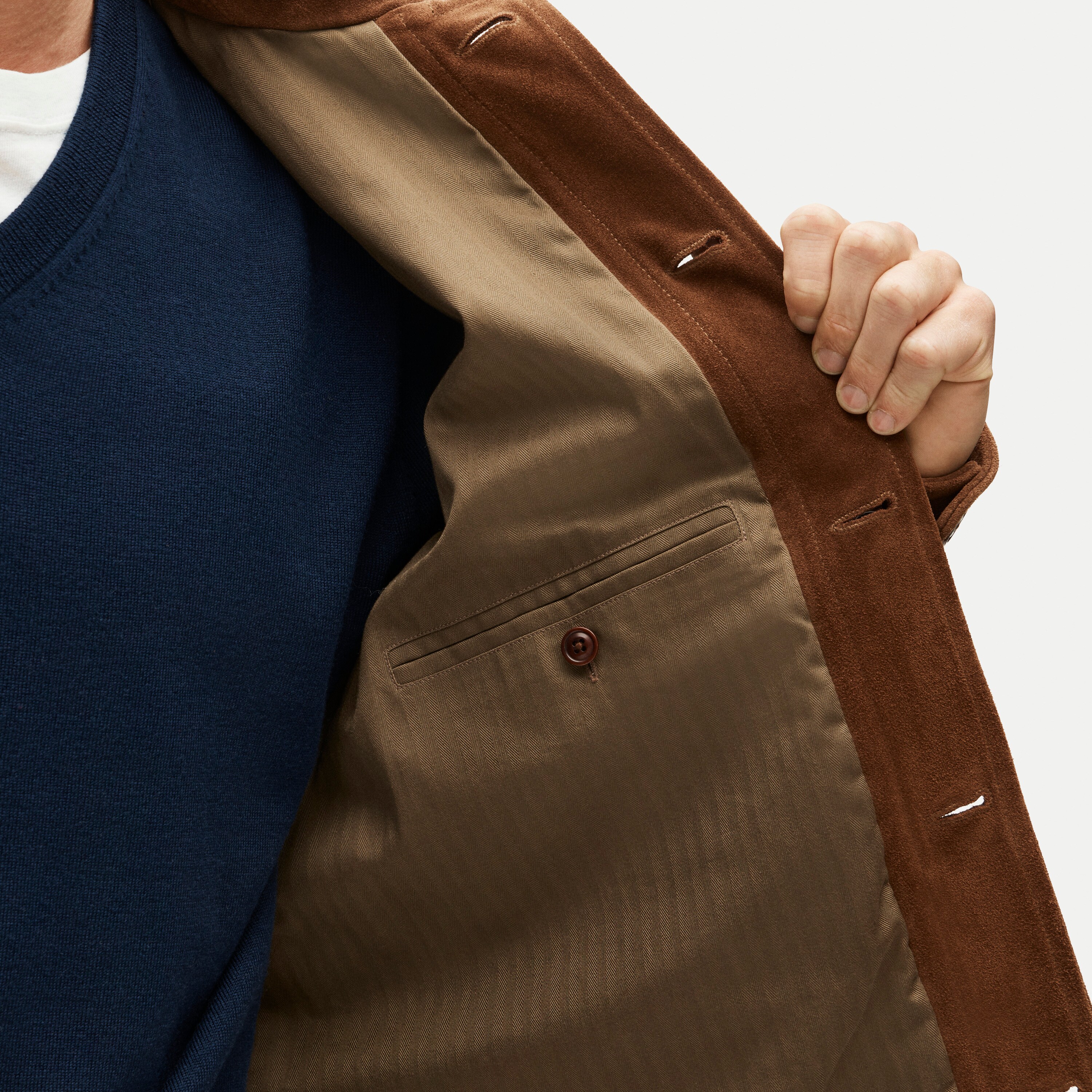 Two-pocket field jacket in Italian suede
