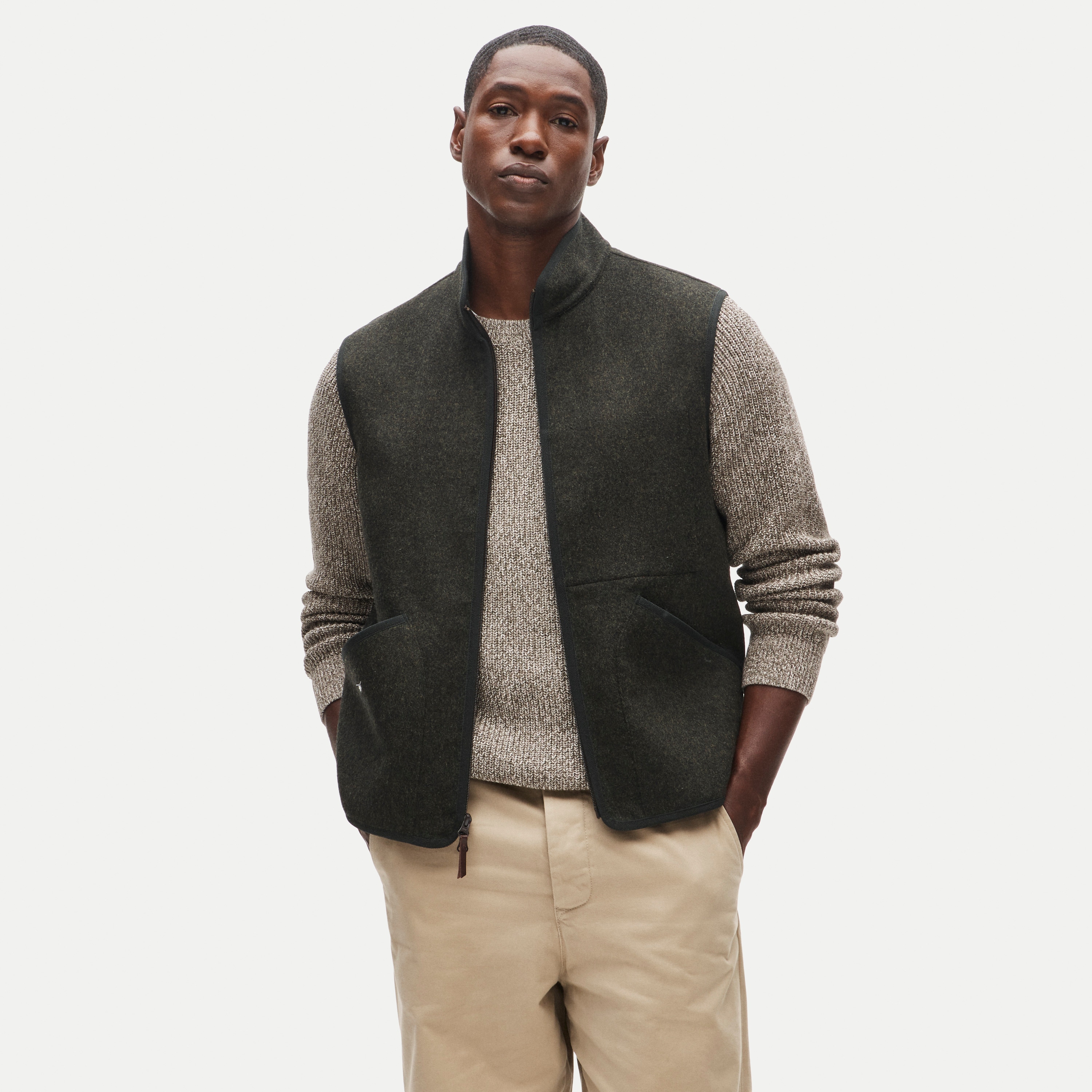 Wool-blend work vest
