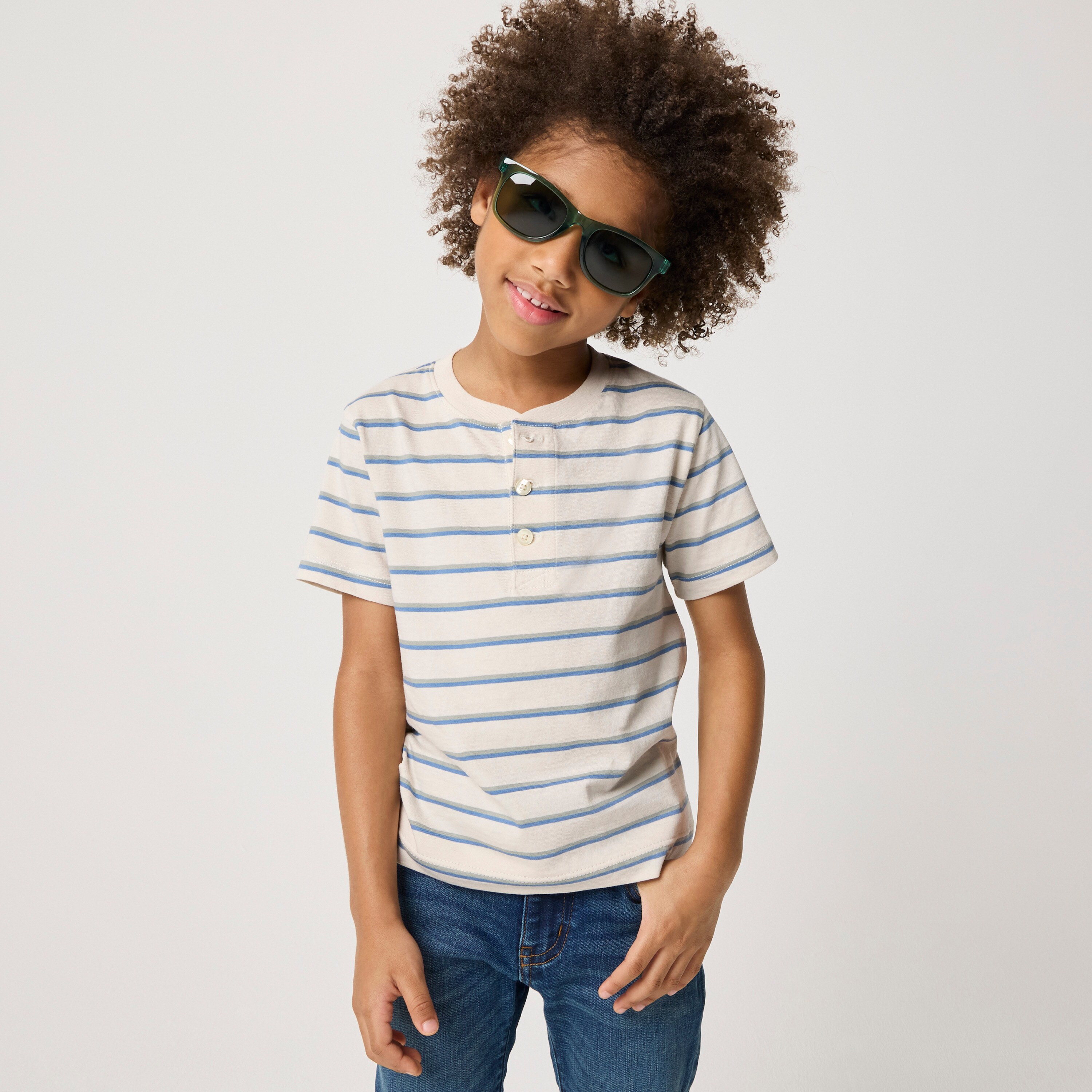 Boys' striped henley