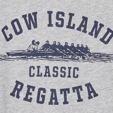 Vintage-wash cotton graphic T-shirt GRAY REGATTA