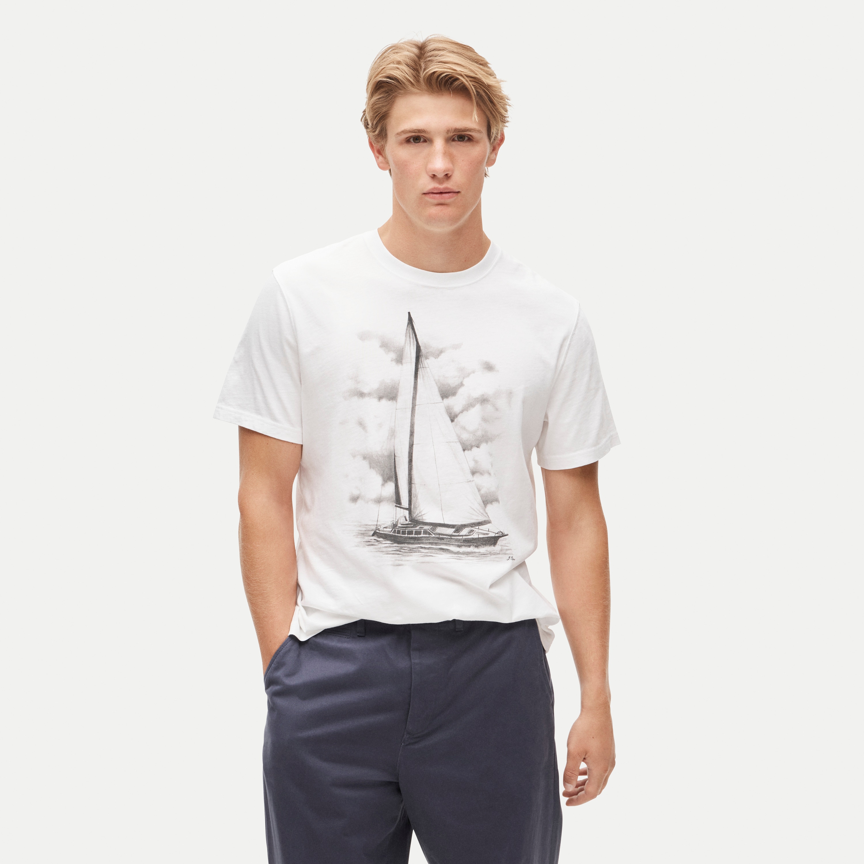 90's J.CREW ロゴプリントTシャツ USA製 Vintage-wash Cotton Graphic T-shirt For Men | J.Crew