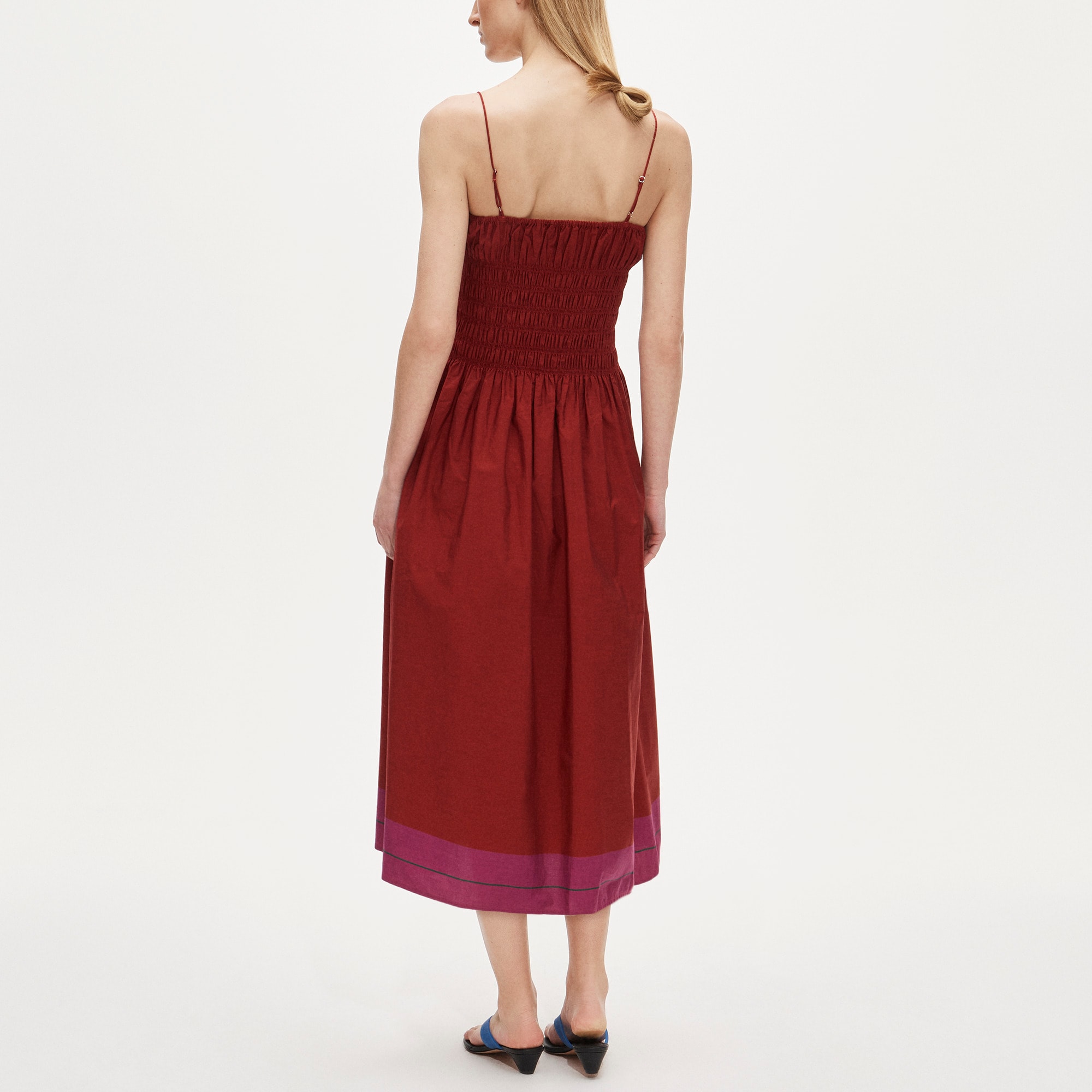 Reverie dress in colorblock cotton poplin