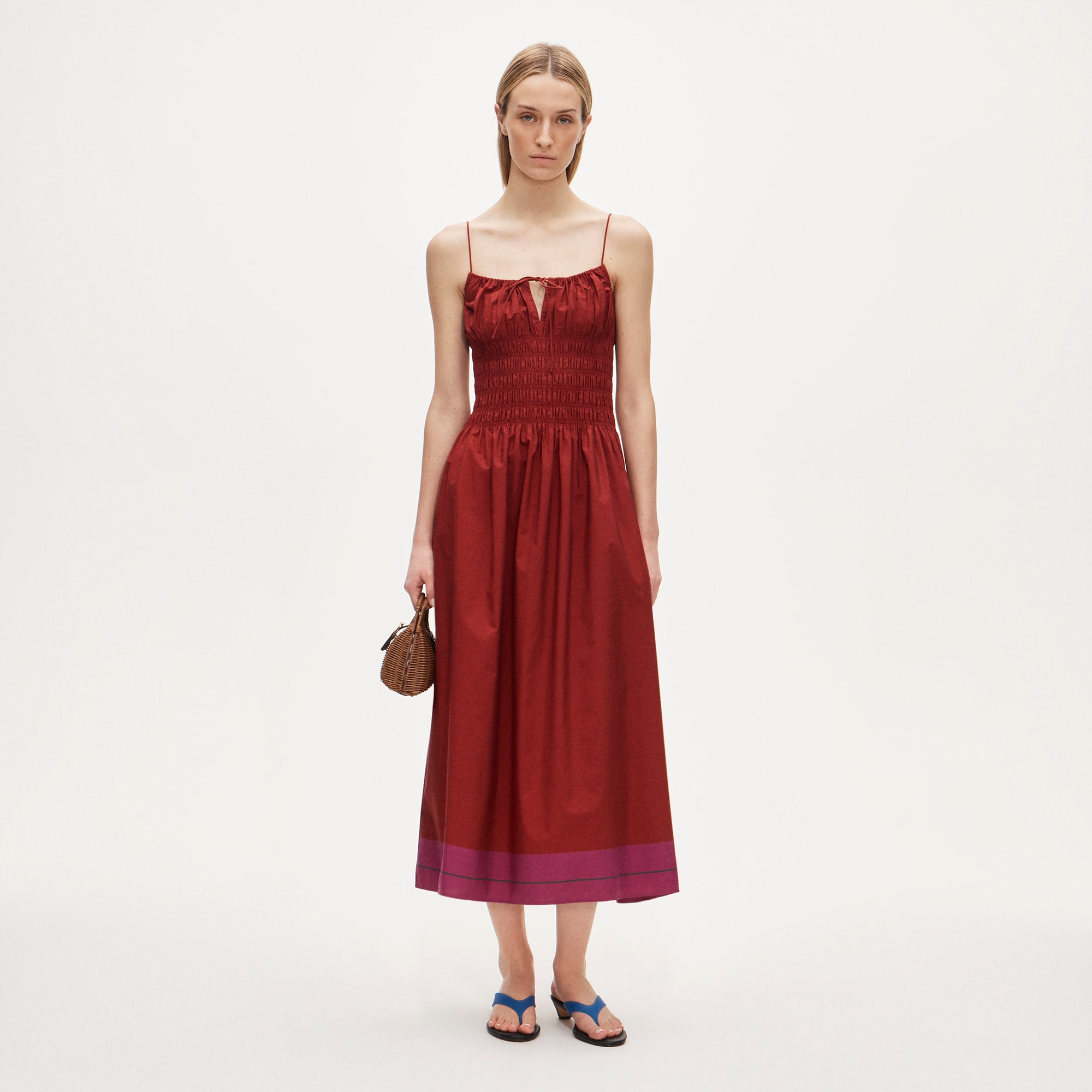 J.Crew Women's Reverie dress in colorblock cotton poplin (Size XX-Large)